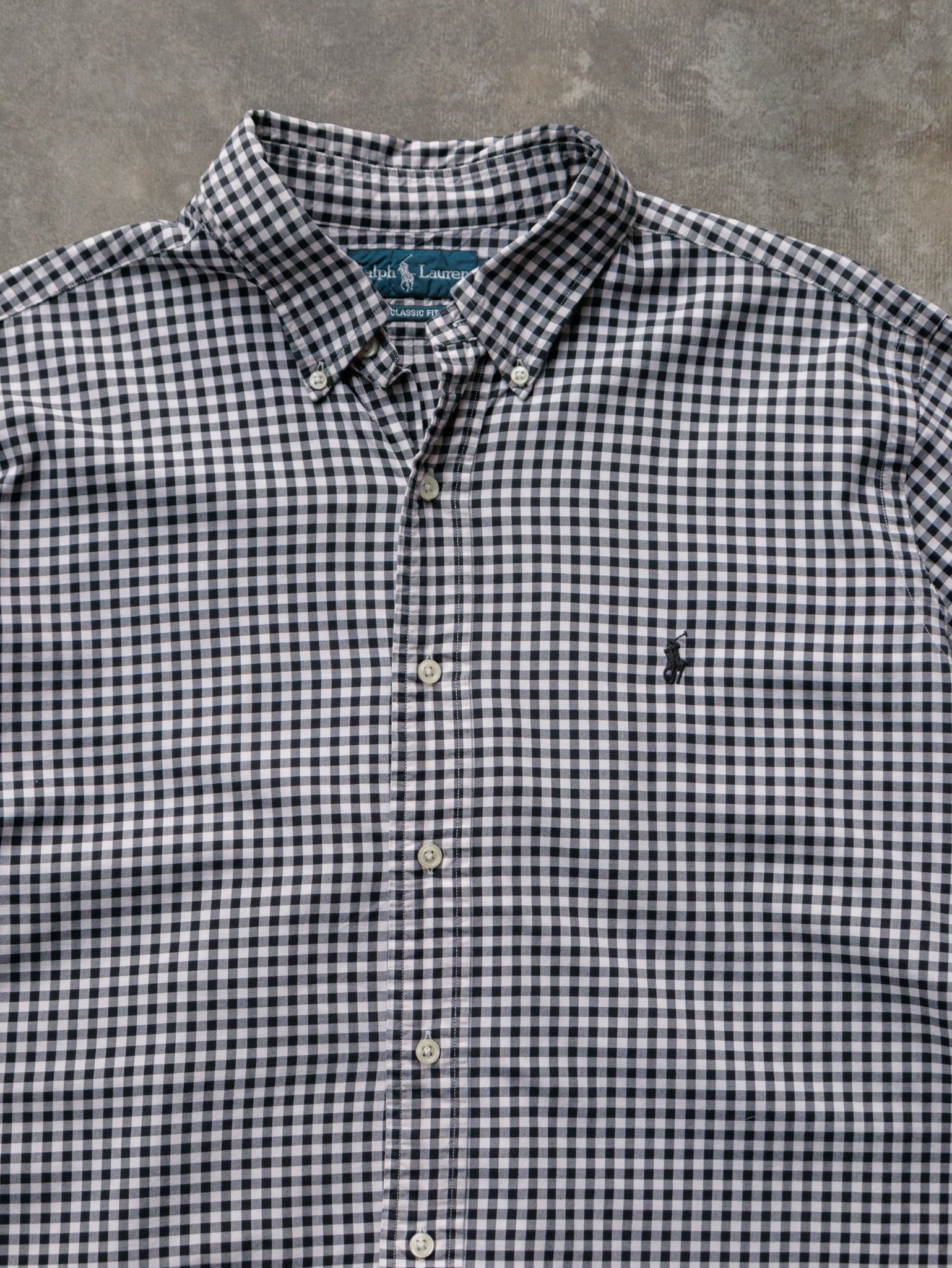 Vintage Black Gingham Ralph Lauren Shirt (XL)