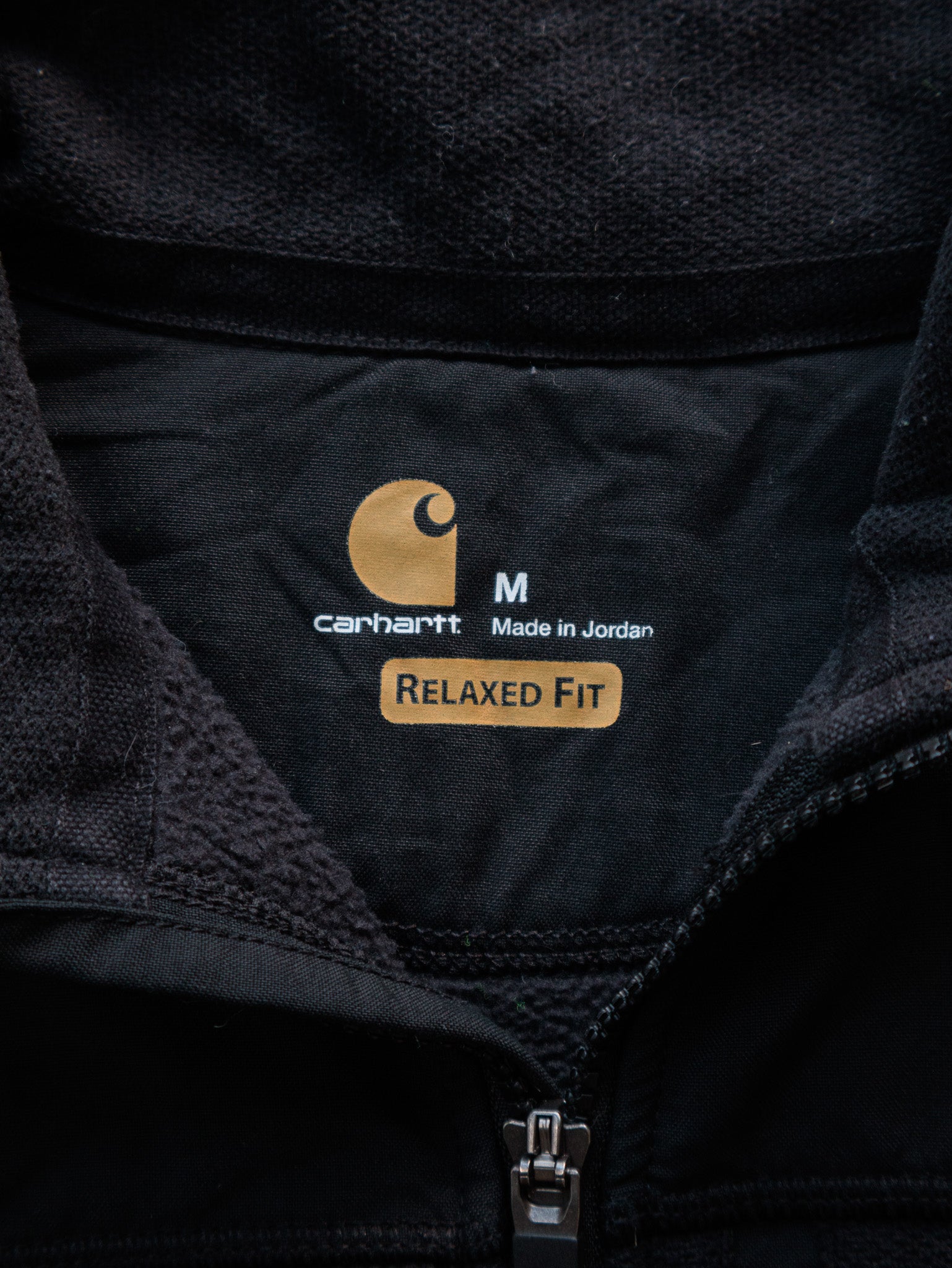 Vintage Black Carhartt Fleece Quarter Zip (M)