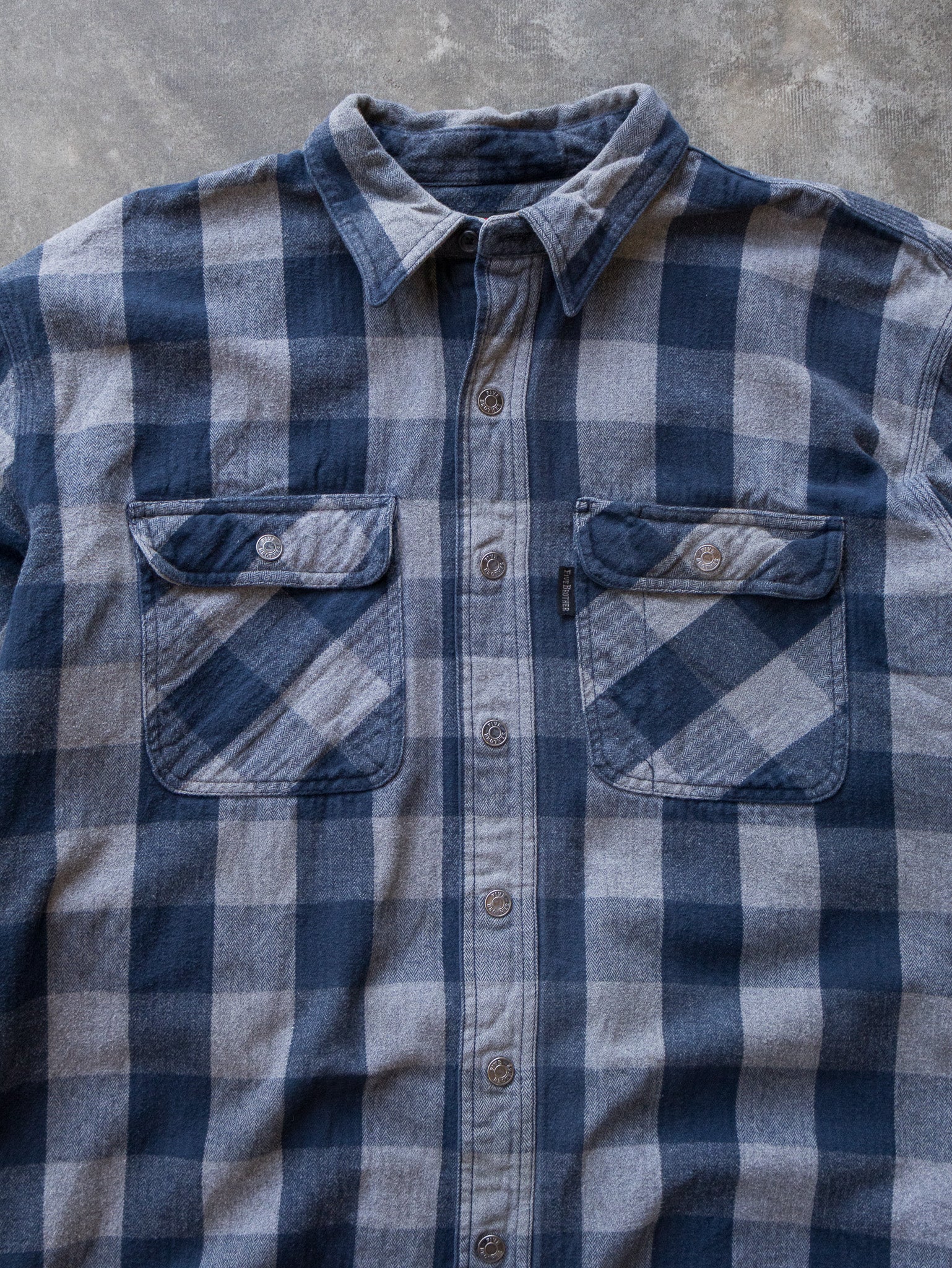 Vintage Five Brother Navy Check Flannel Shirt (XL)