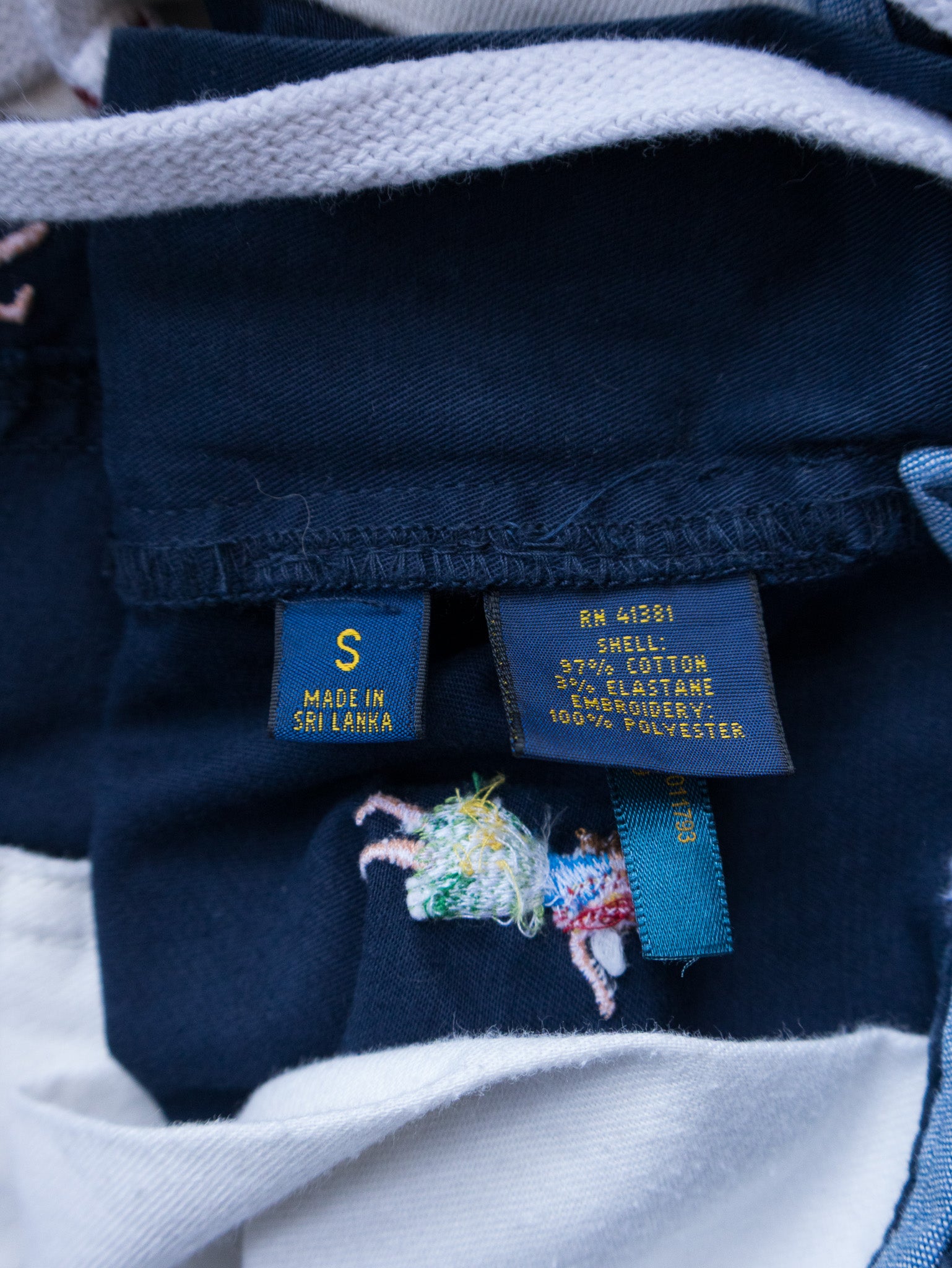 Vintage Navy Polo Ralph Lauren Aloha Embroidery Shorts (S)