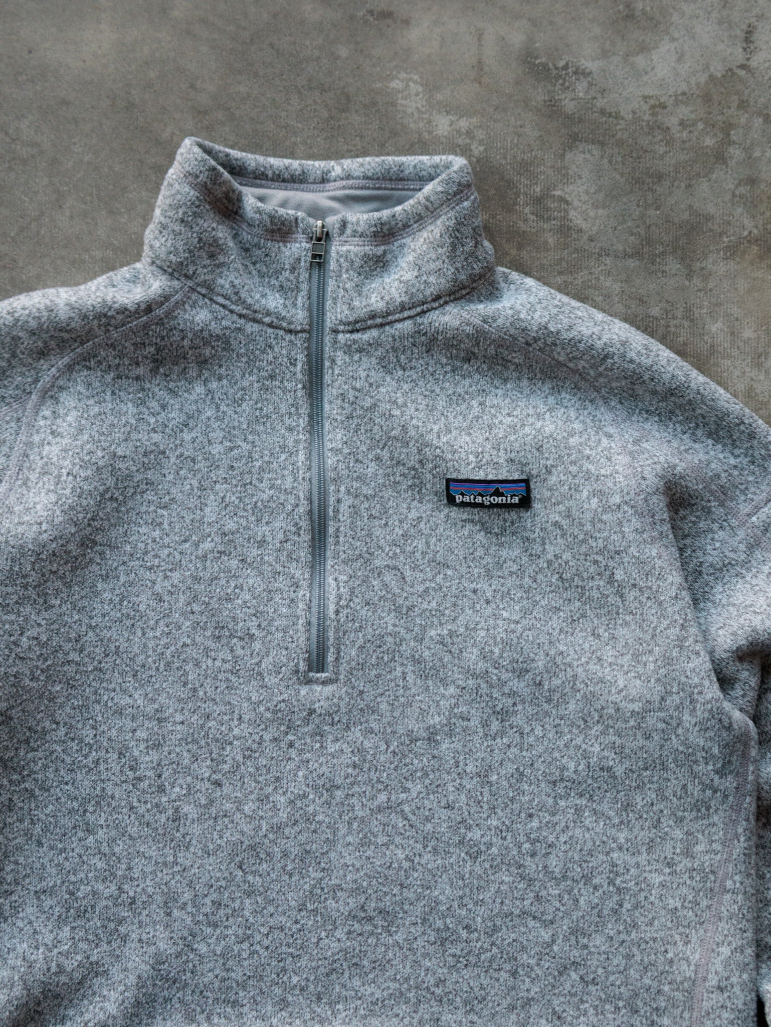 Vintage Grey Patagonia Quarter Zip Fleece Sweatshirt (XL)