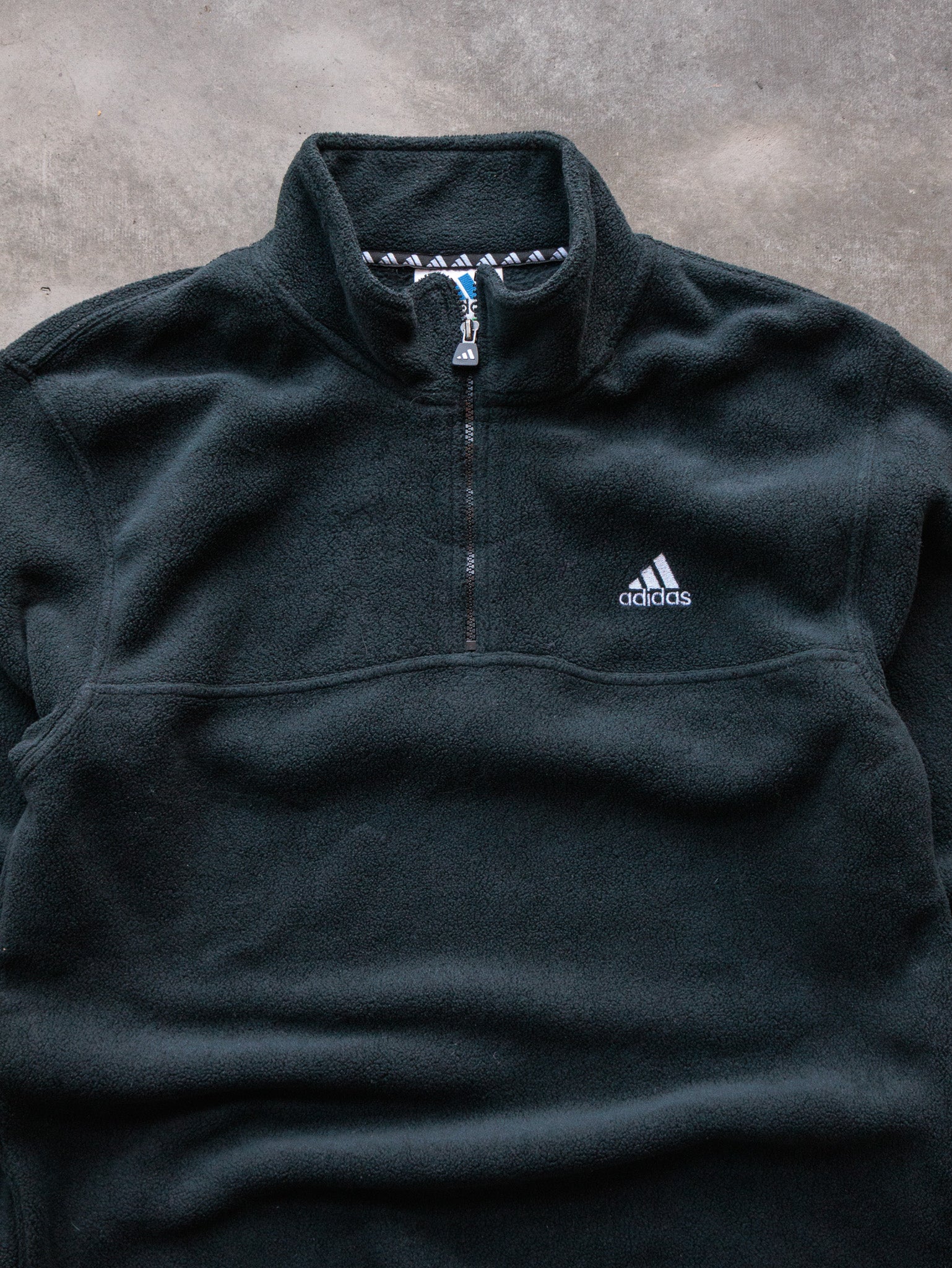 Vintage 00s Green Adidas Fleece Quarter Zip (L)