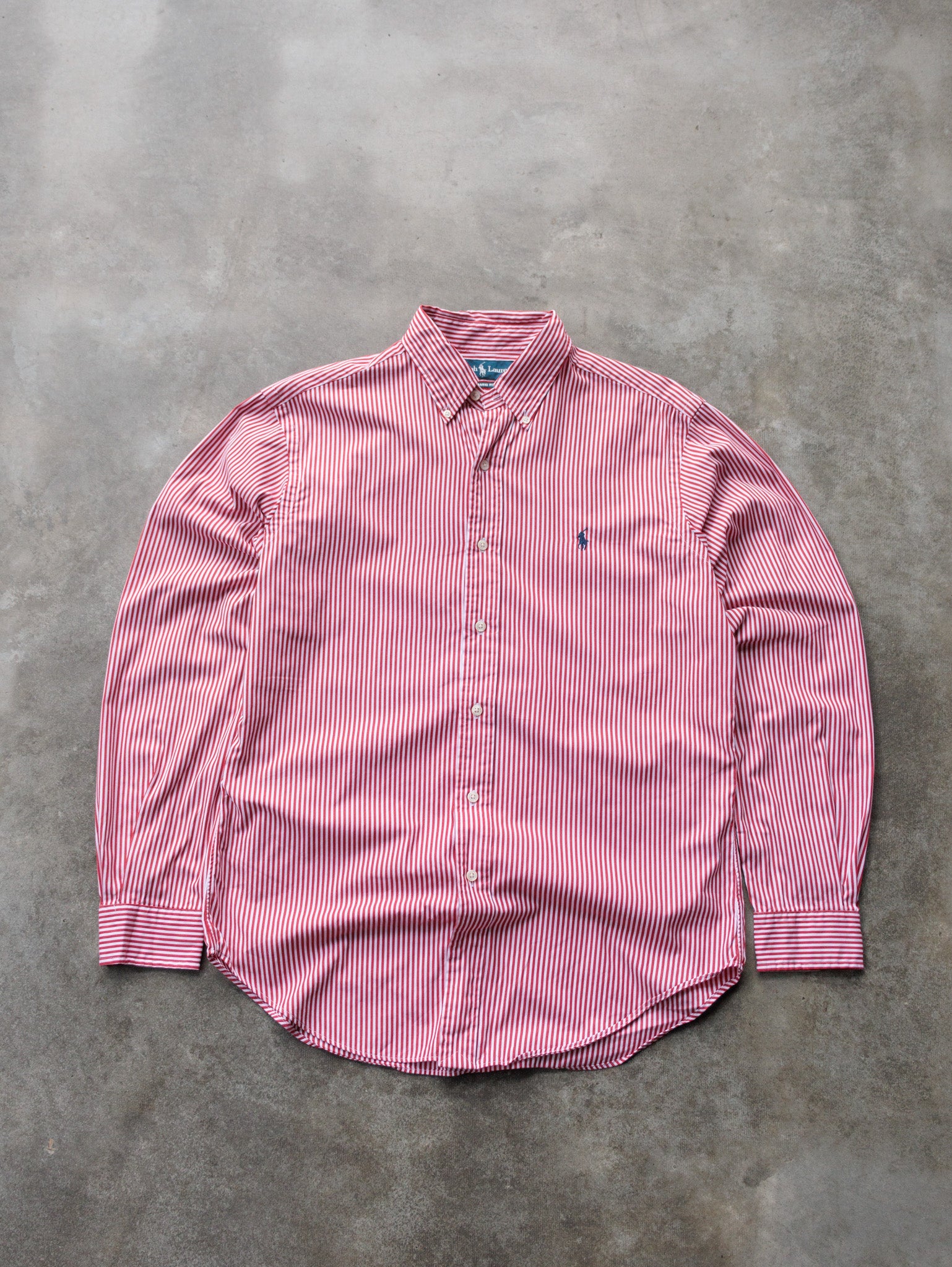 Vintage Red Striped Ralph Lauren Shirt (M)
