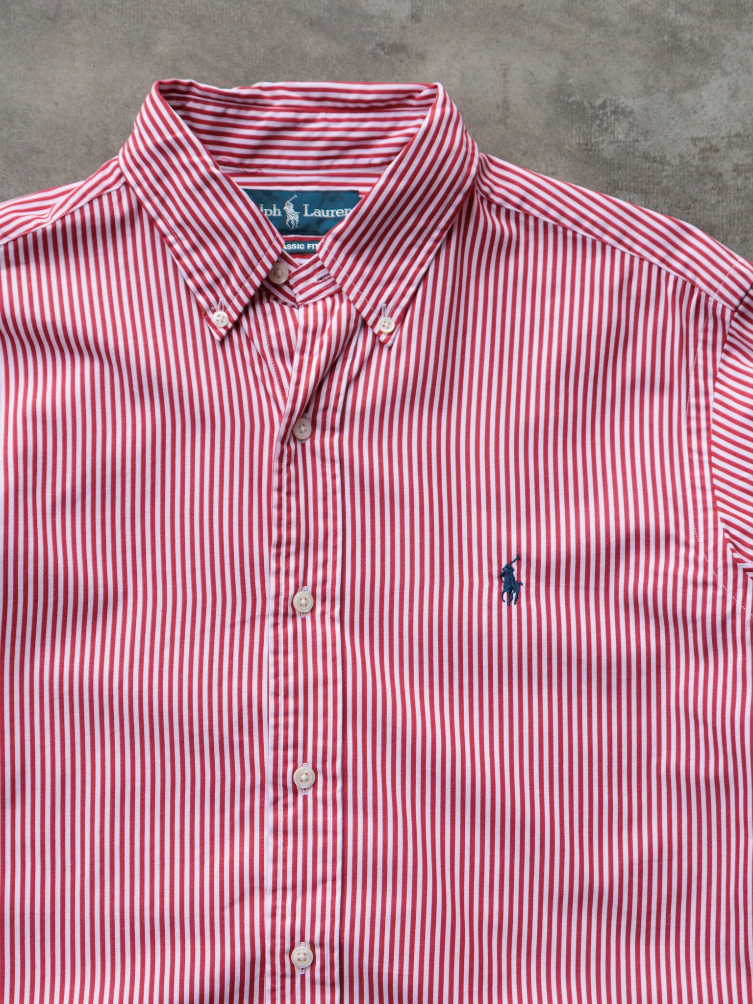 Vintage Red Striped Ralph Lauren Shirt (M)