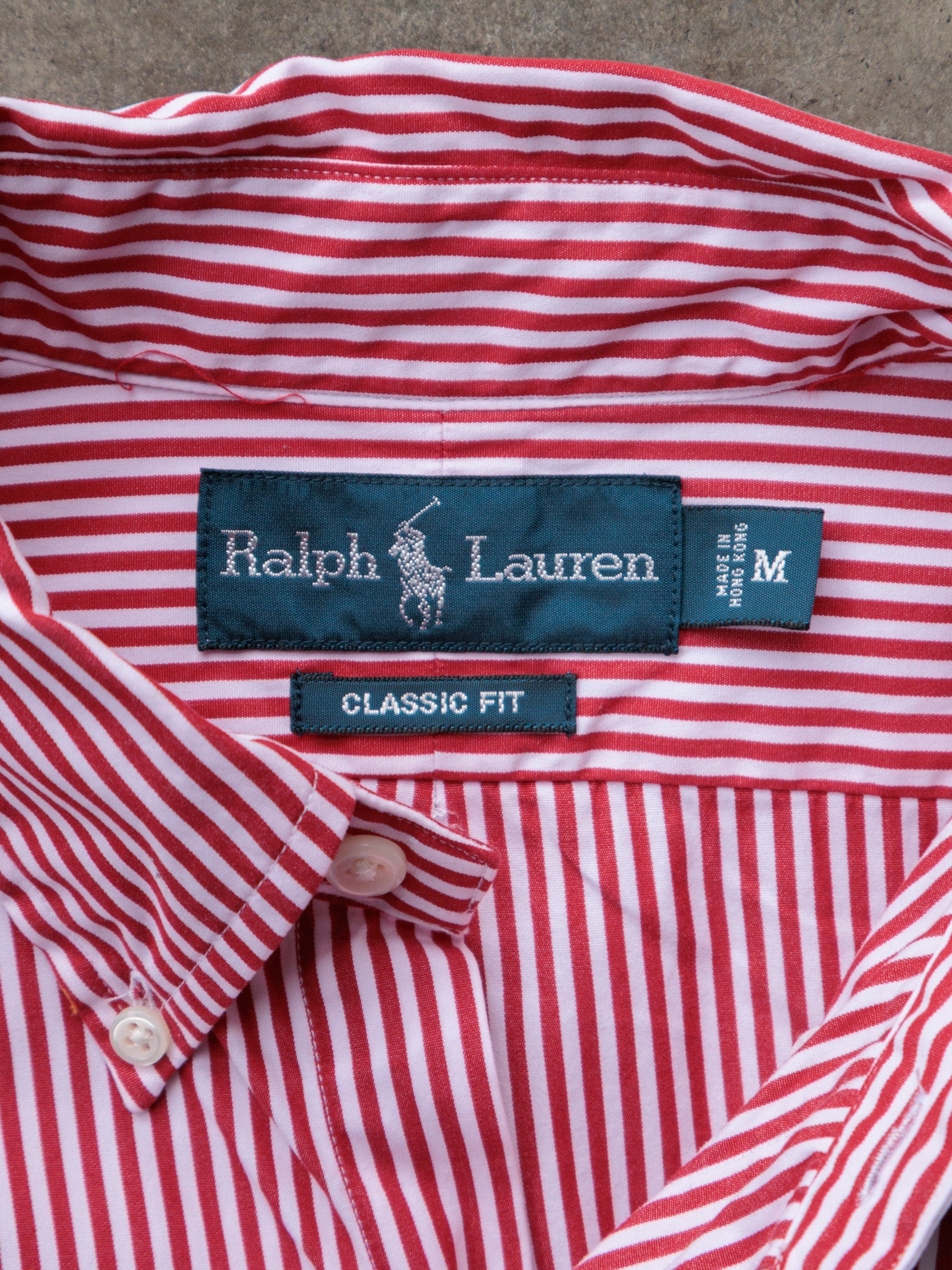 Vintage Red Striped Ralph Lauren Shirt (M)