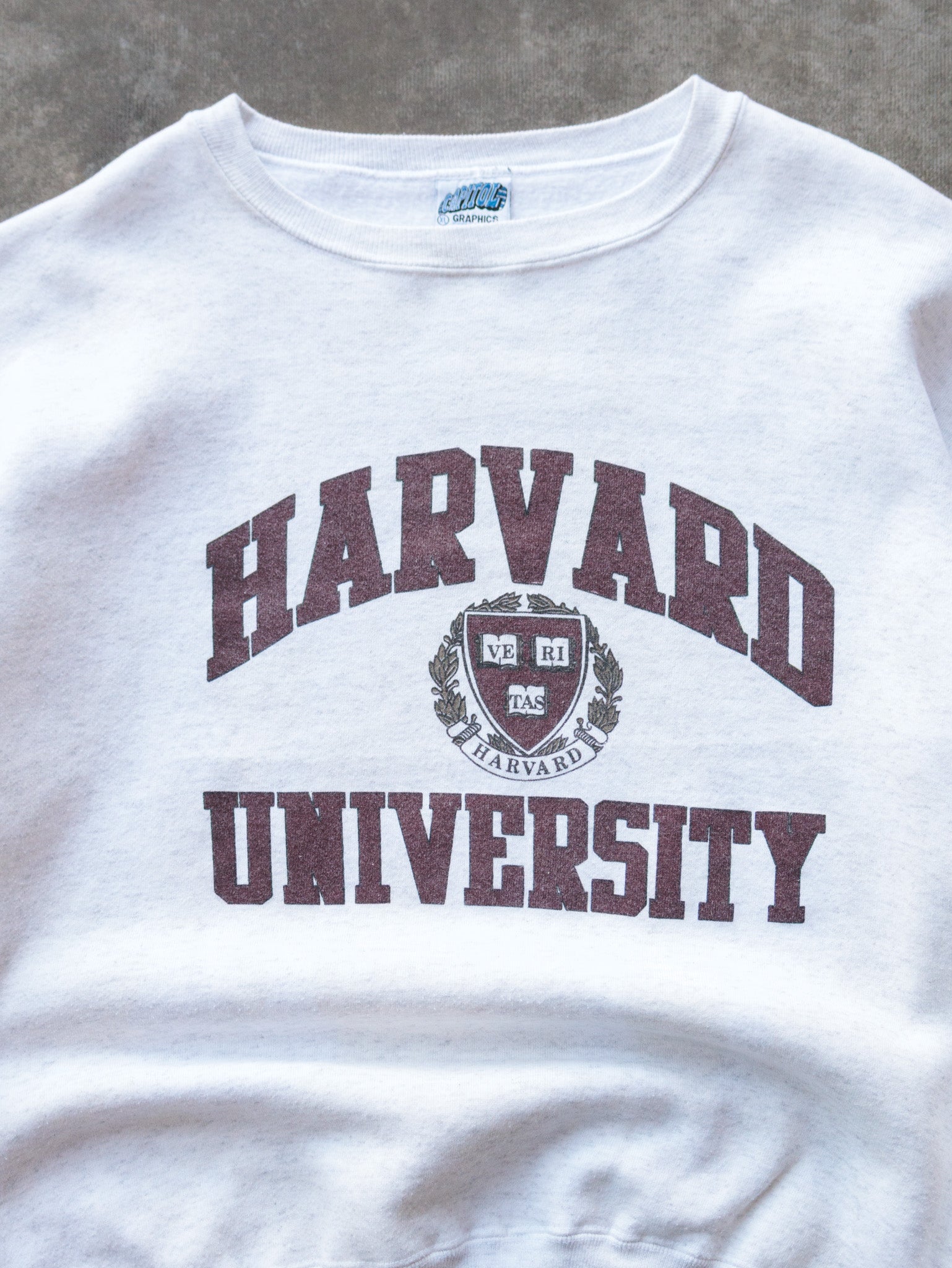 Vintage 90s Marle Grey Harvard University Sweatshirt (XL)