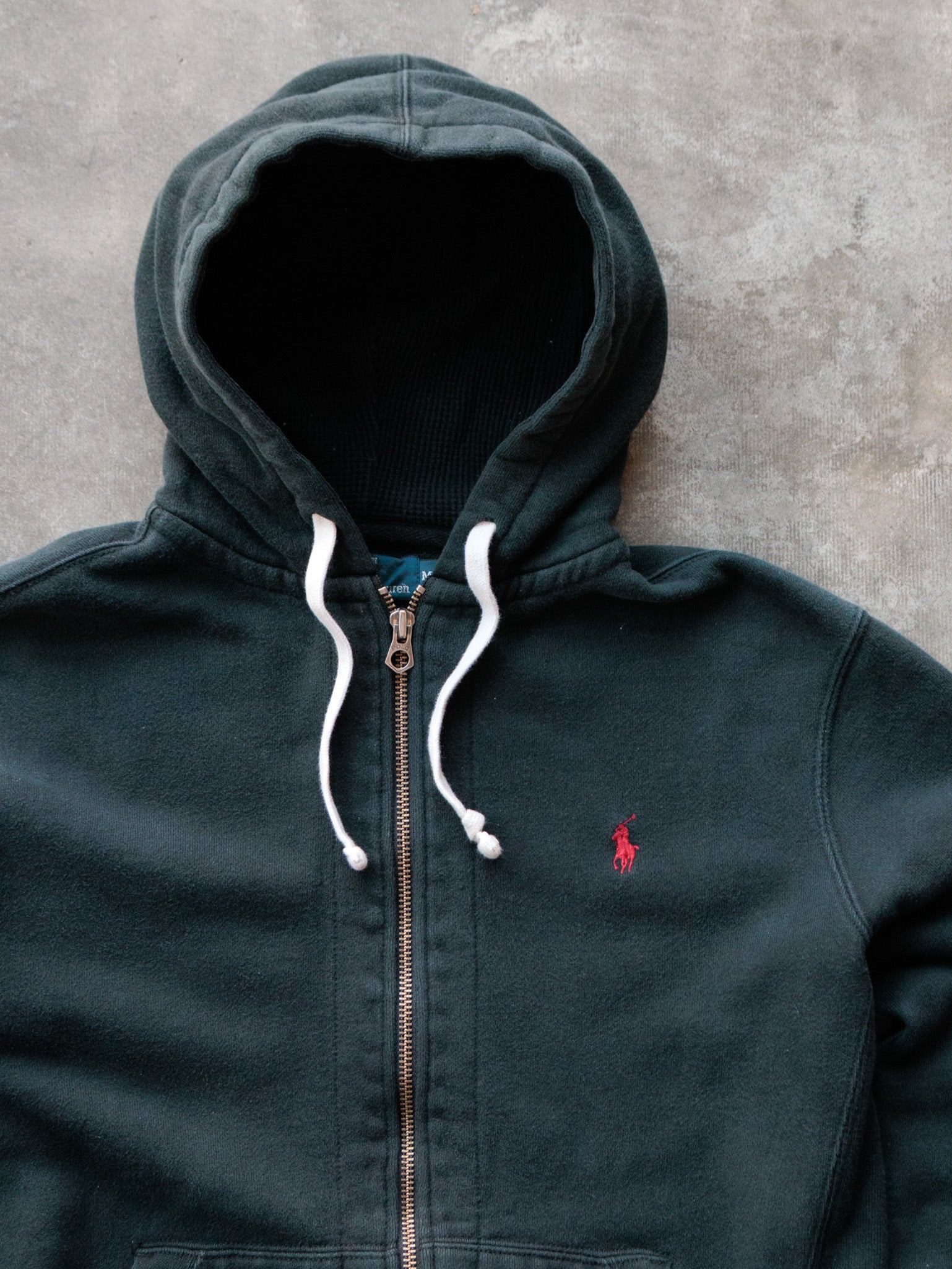 Vintage 00s Black Polo Ralph Lauren Full Zip Hoodie (M)
