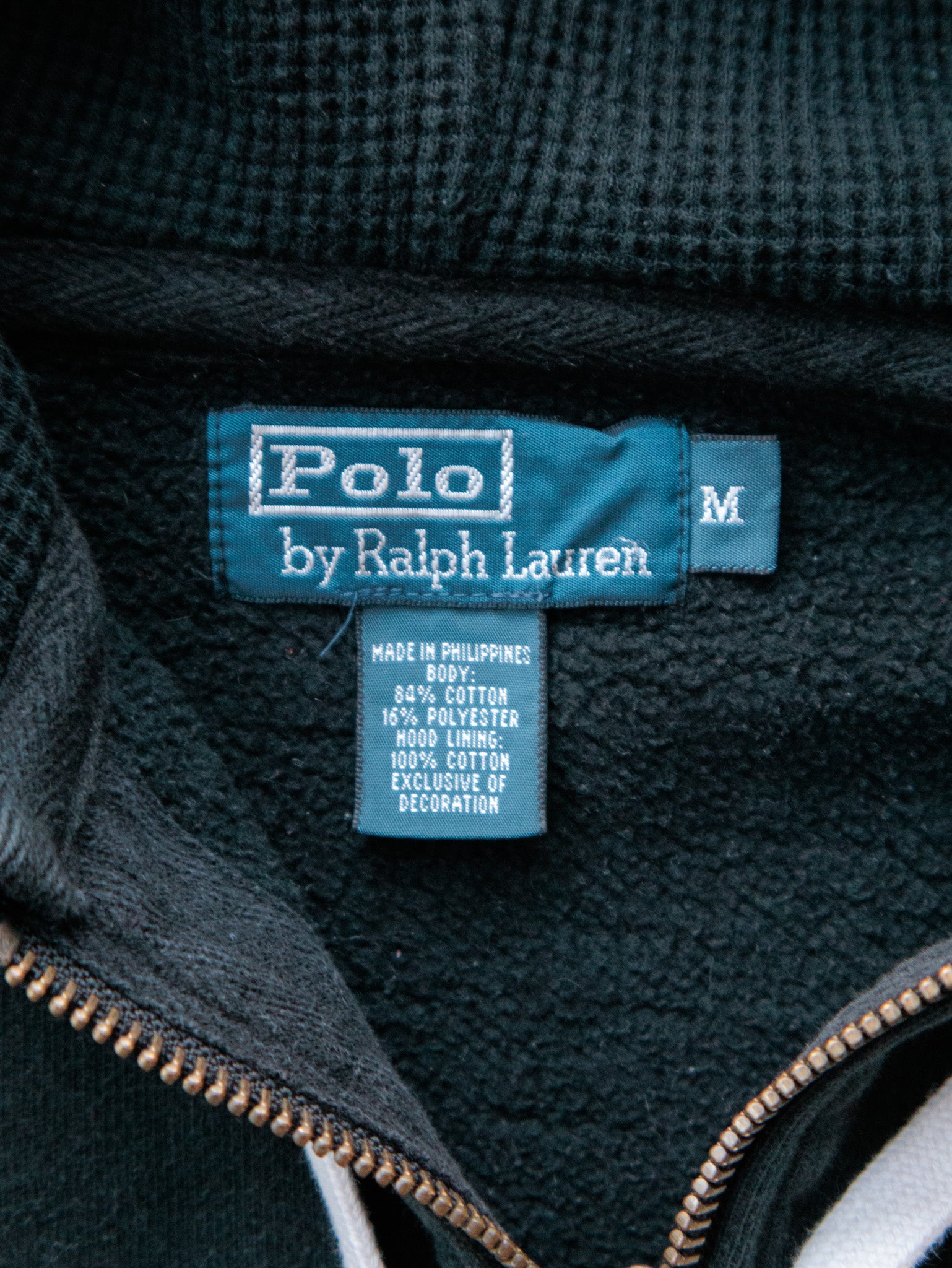 Vintage 00s Black Polo Ralph Lauren Full Zip Hoodie (M)