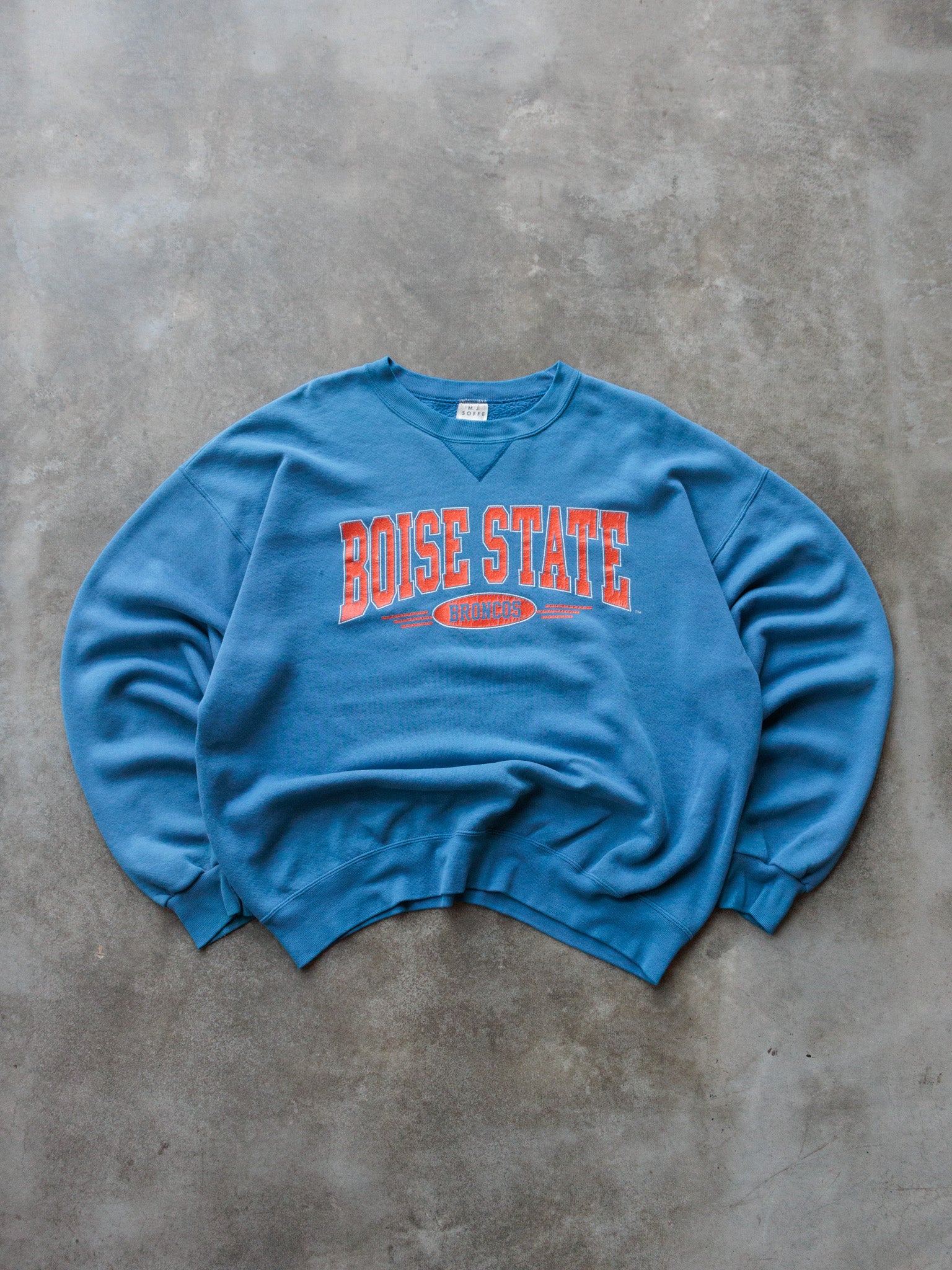 Vintage 90s Blue Boise State Broncos Sweatshirt (XL)