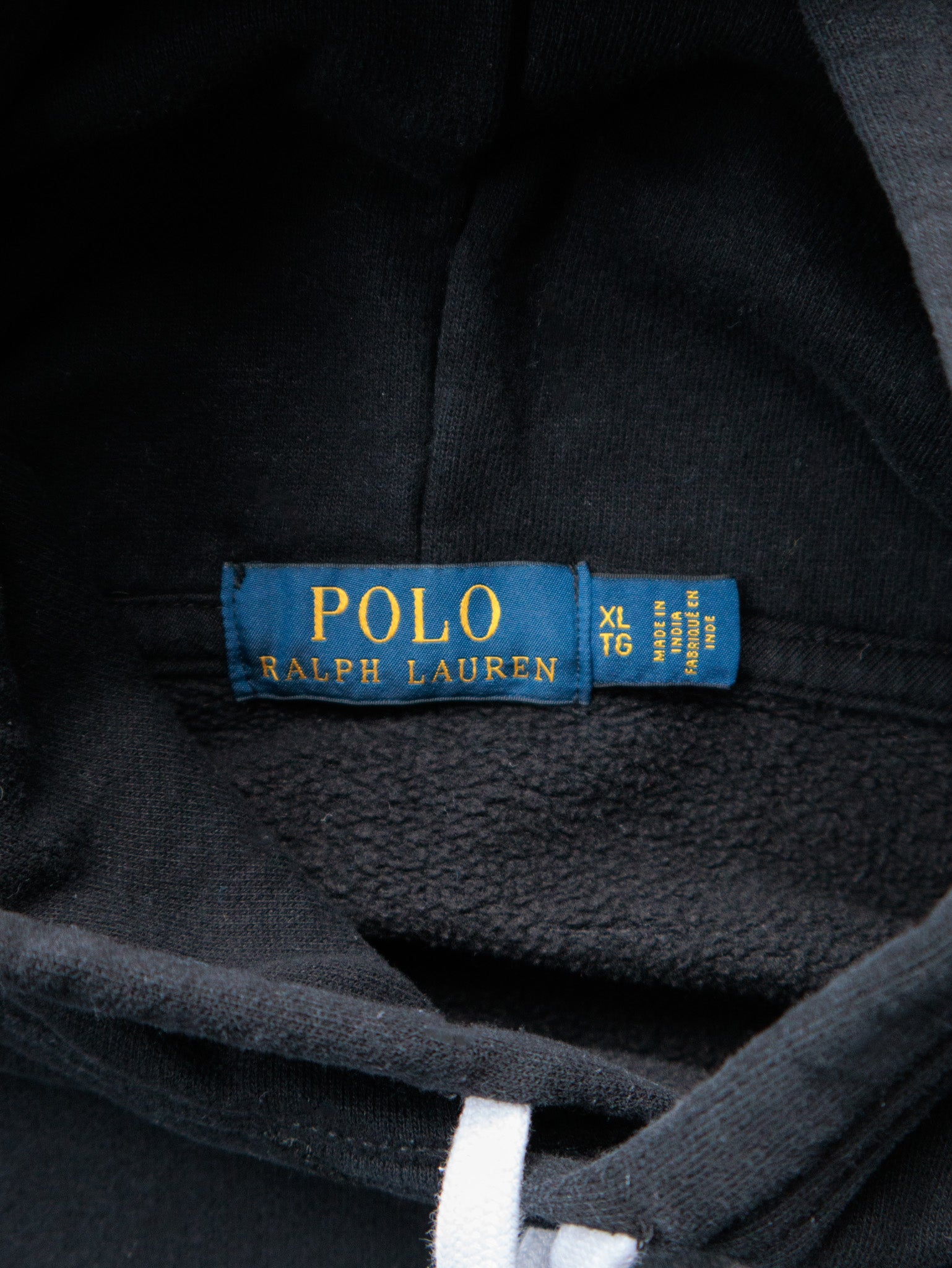 Vintage Black Polo Ralph Lauren Hoodie (XL)