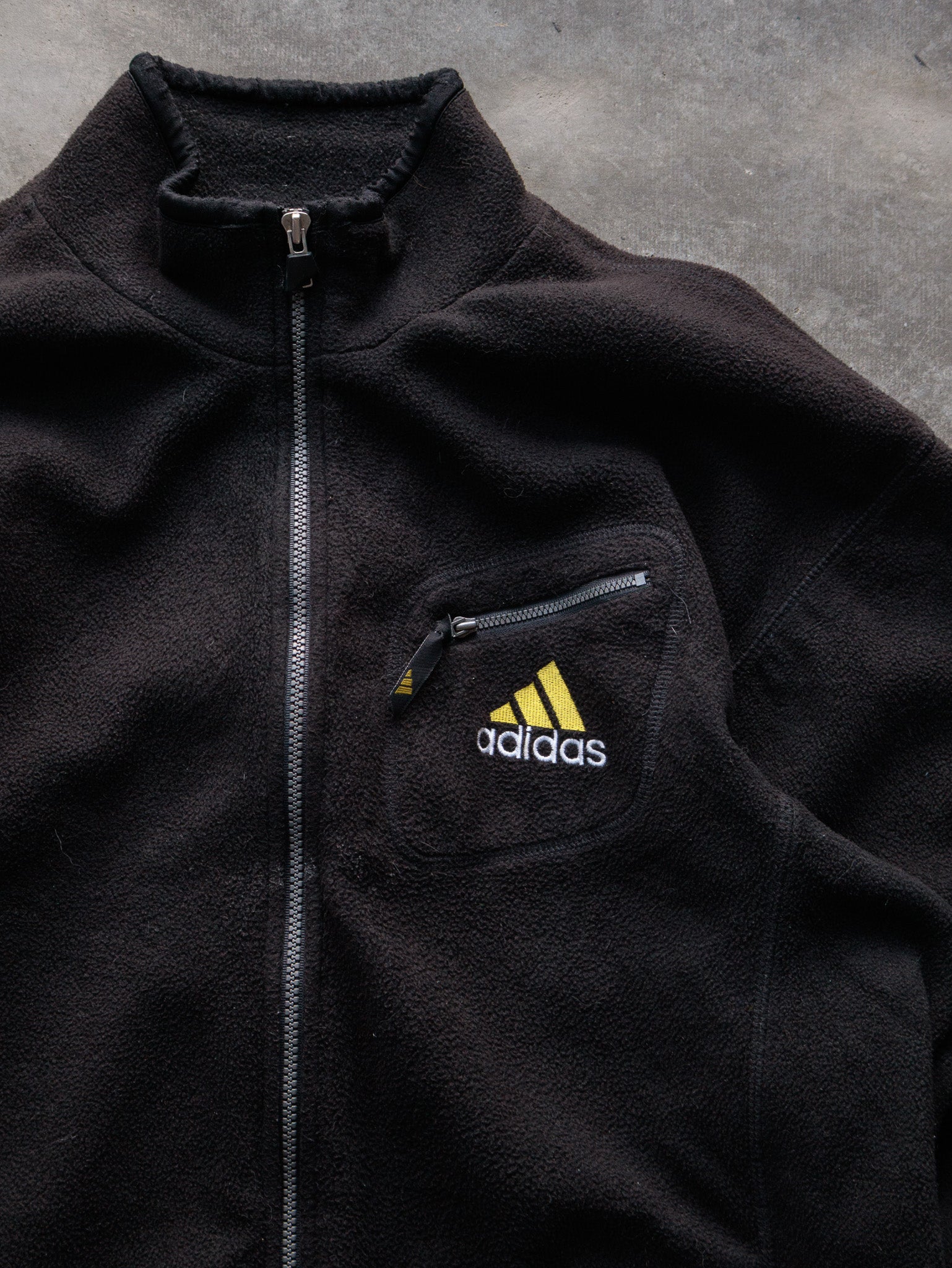 Vintage 00s Black Adidas Fleece Jacket (M)