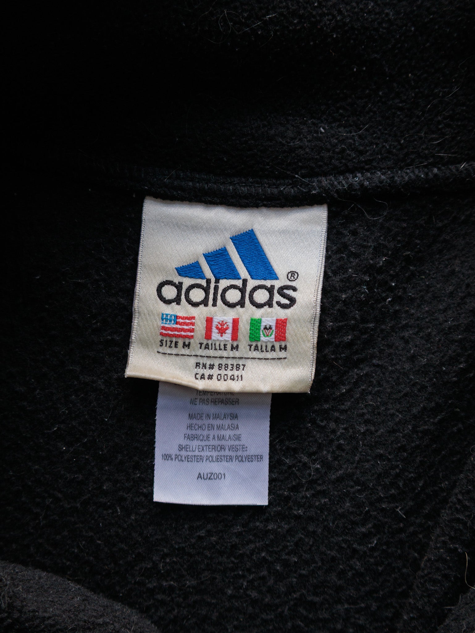 Vintage 00s Black Adidas Fleece Jacket (M)