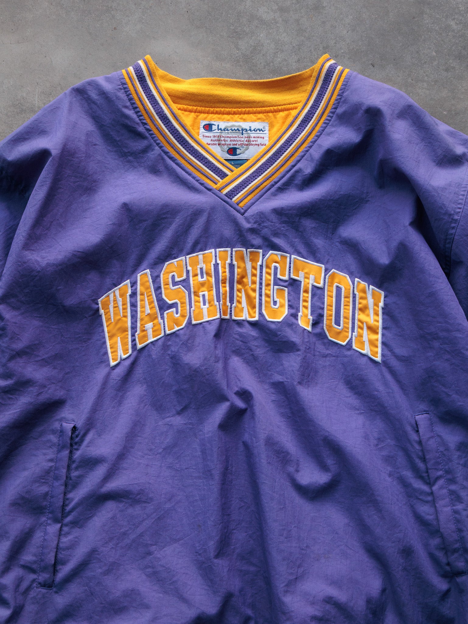 Vintage 90s Purple Champion Washington Pullover Jacket (L)