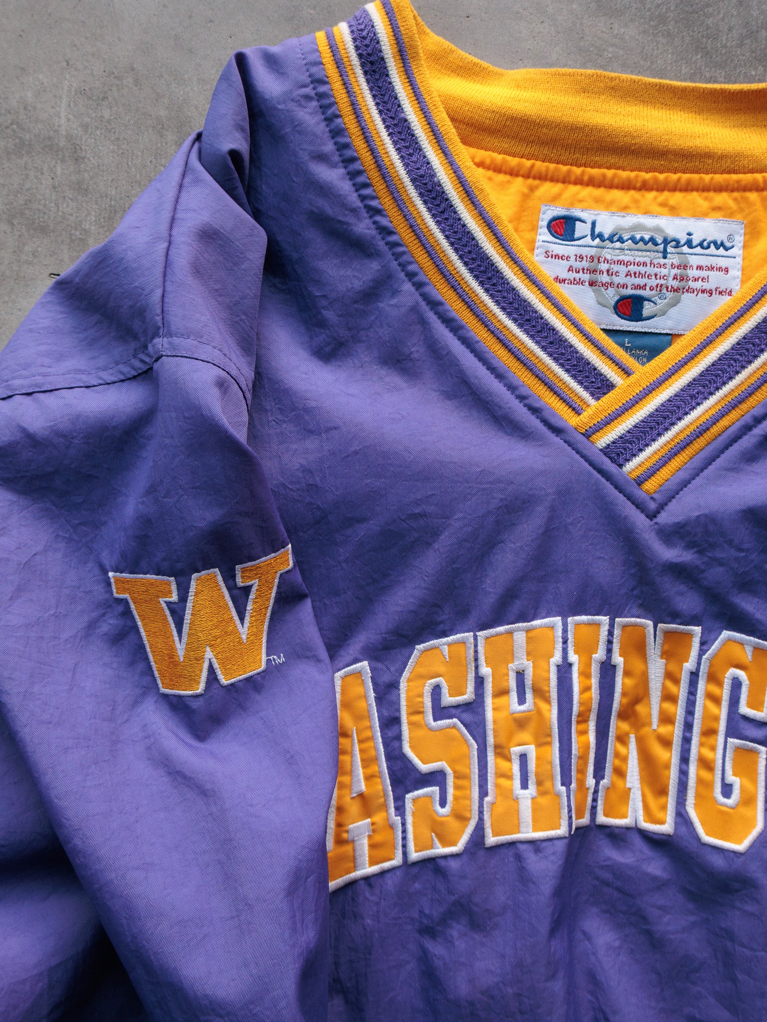 Vintage 90s Purple Champion Washington Pullover Jacket (L)