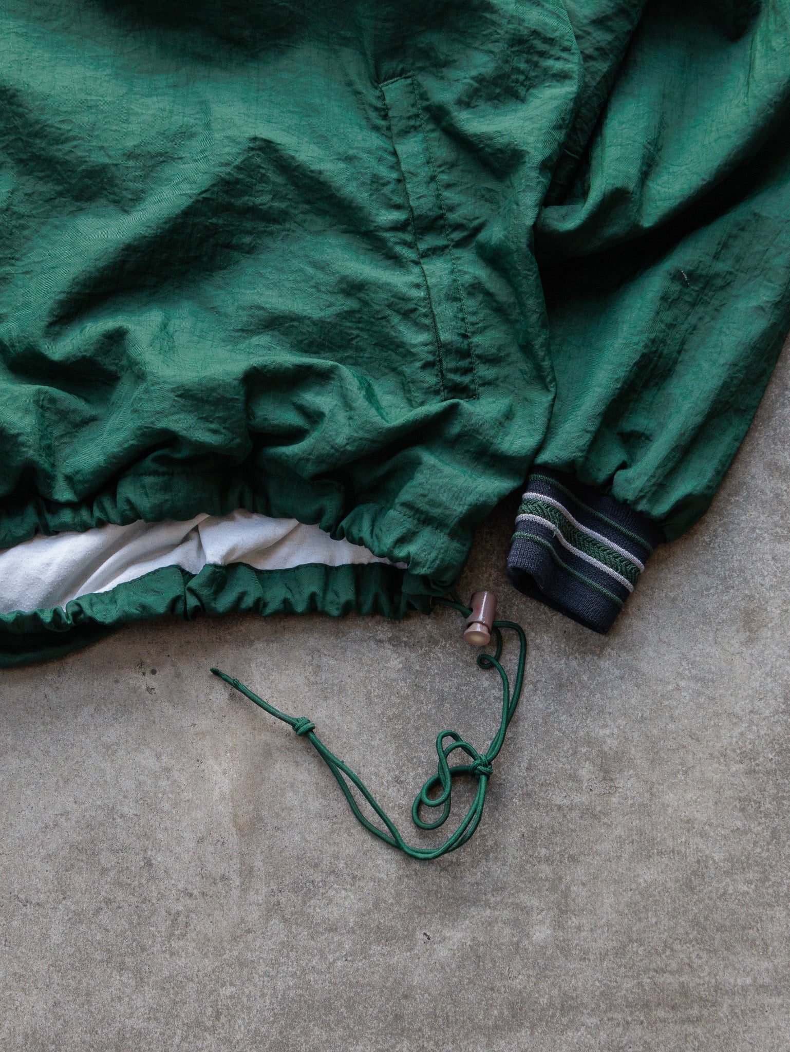Vintage 90s Green Champion V-Neck Windbreaker (L)