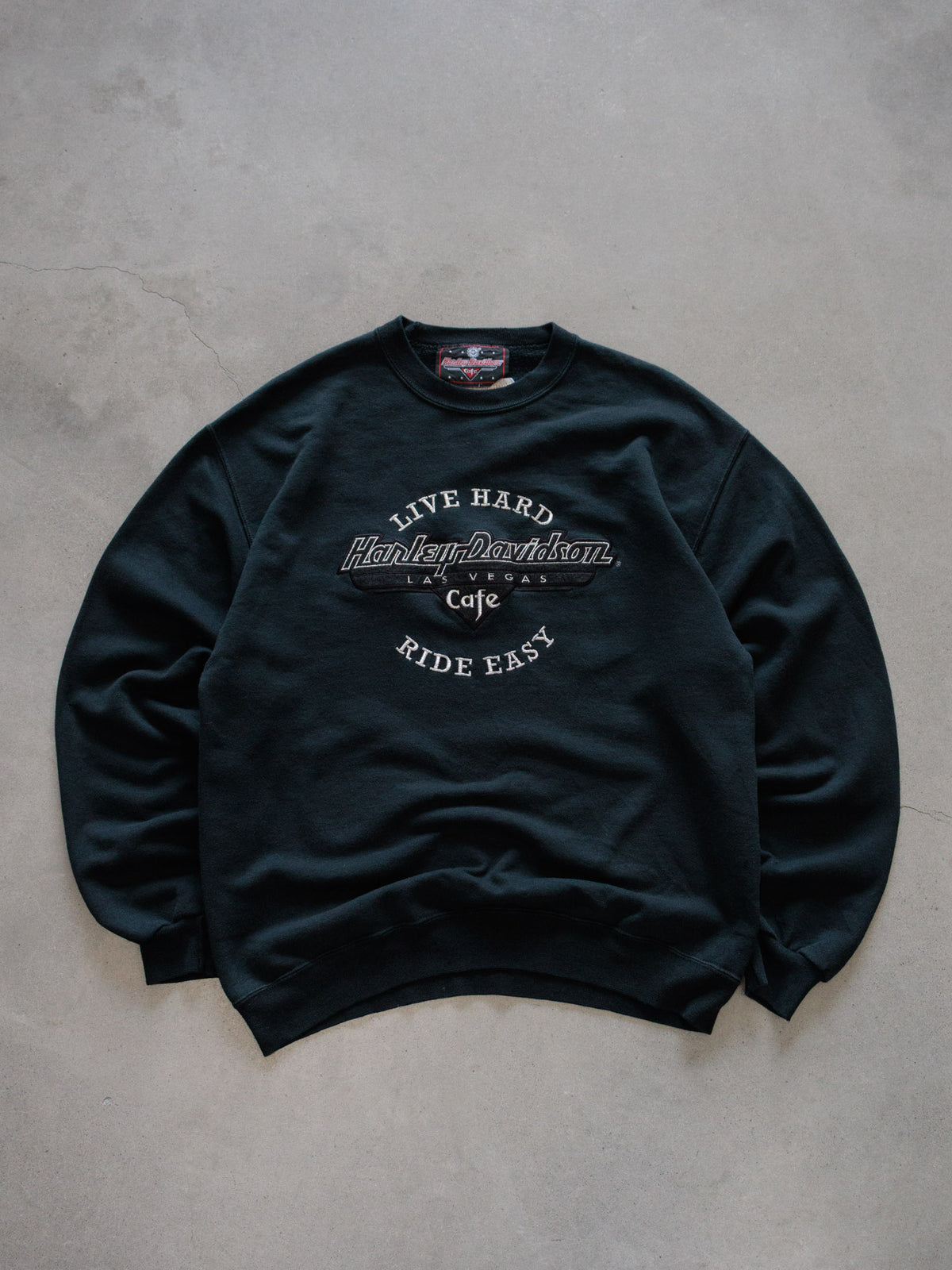 Vintage Green Harley-Davidson Las Vegas Cafe Sweatshirt (L)