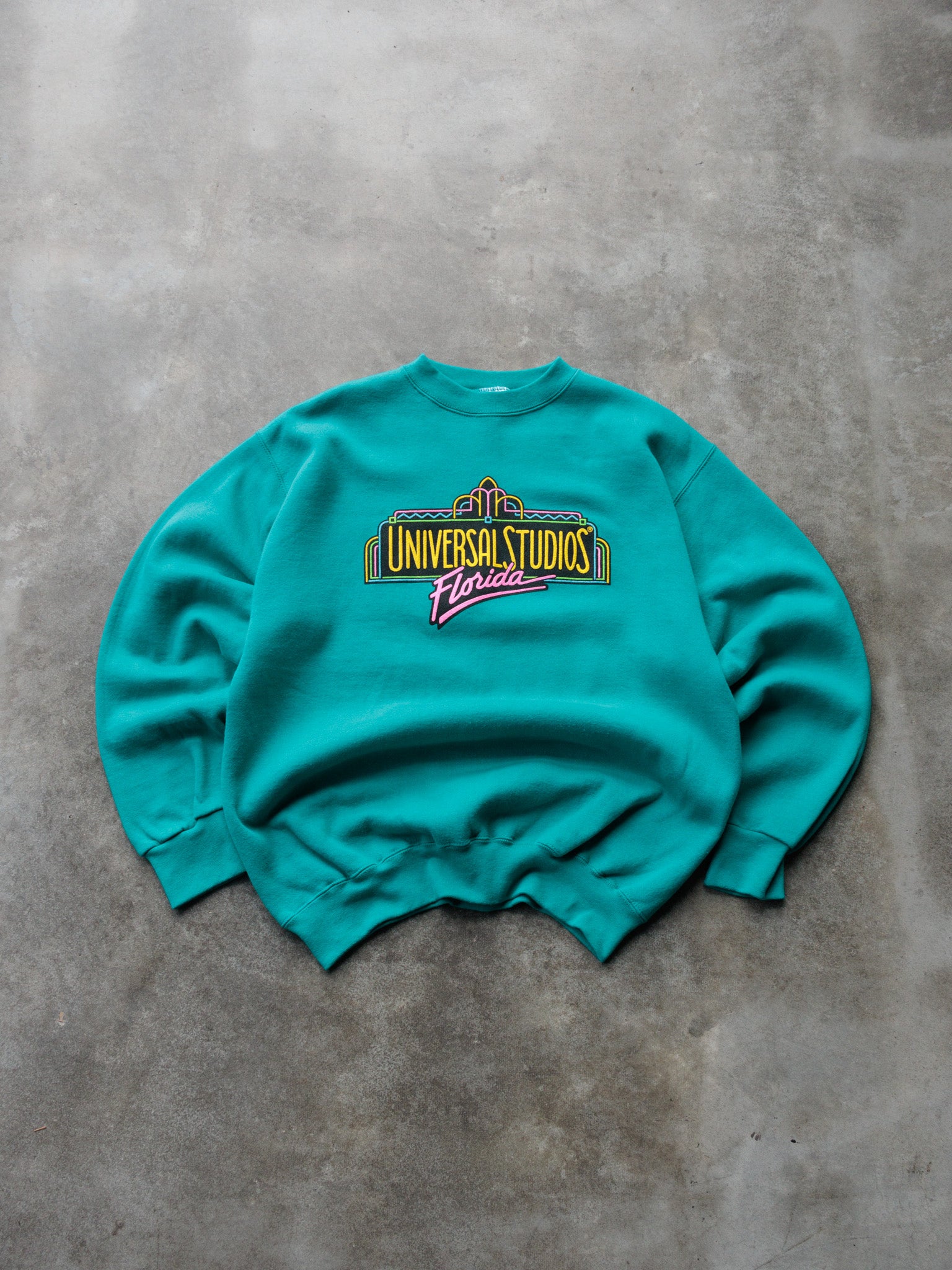 Vintage 90s Green Universal Studios Florida Sweatshirt (L)
