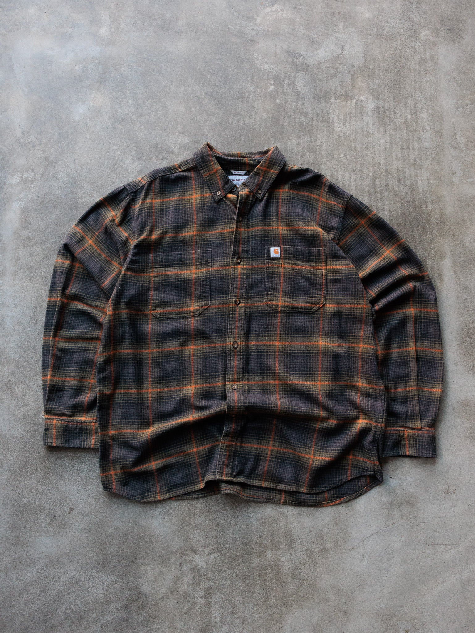 Vintage Plaid Carhartt Flannel Shirt (XL)