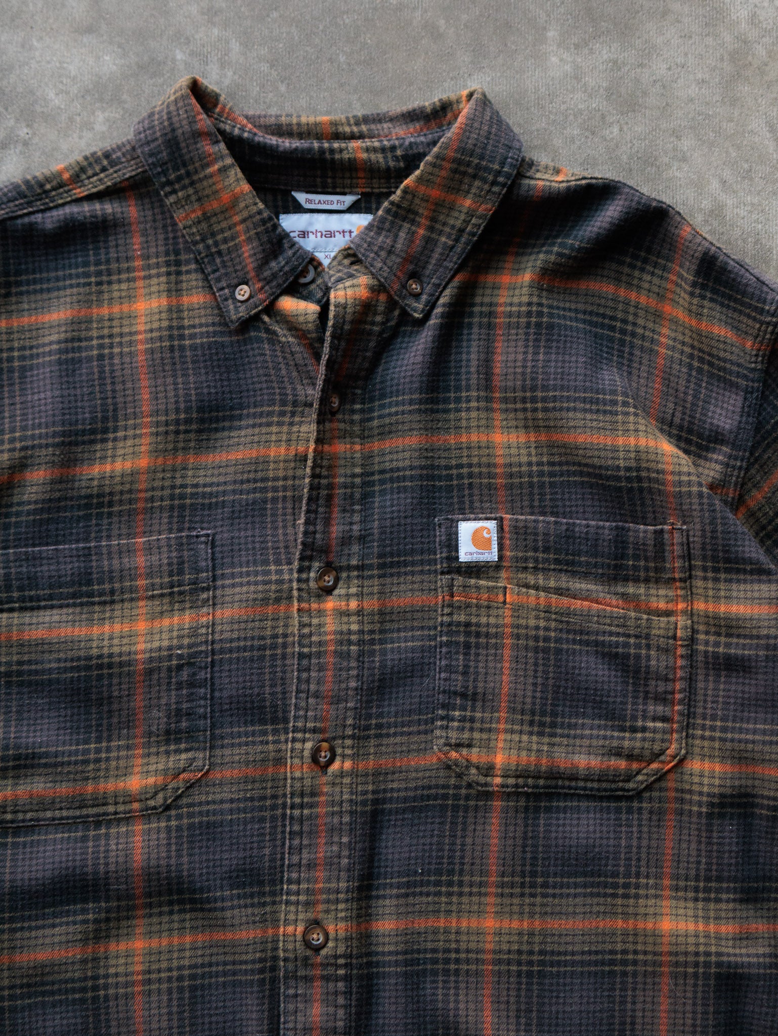 Vintage Plaid Carhartt Flannel Shirt (XL)