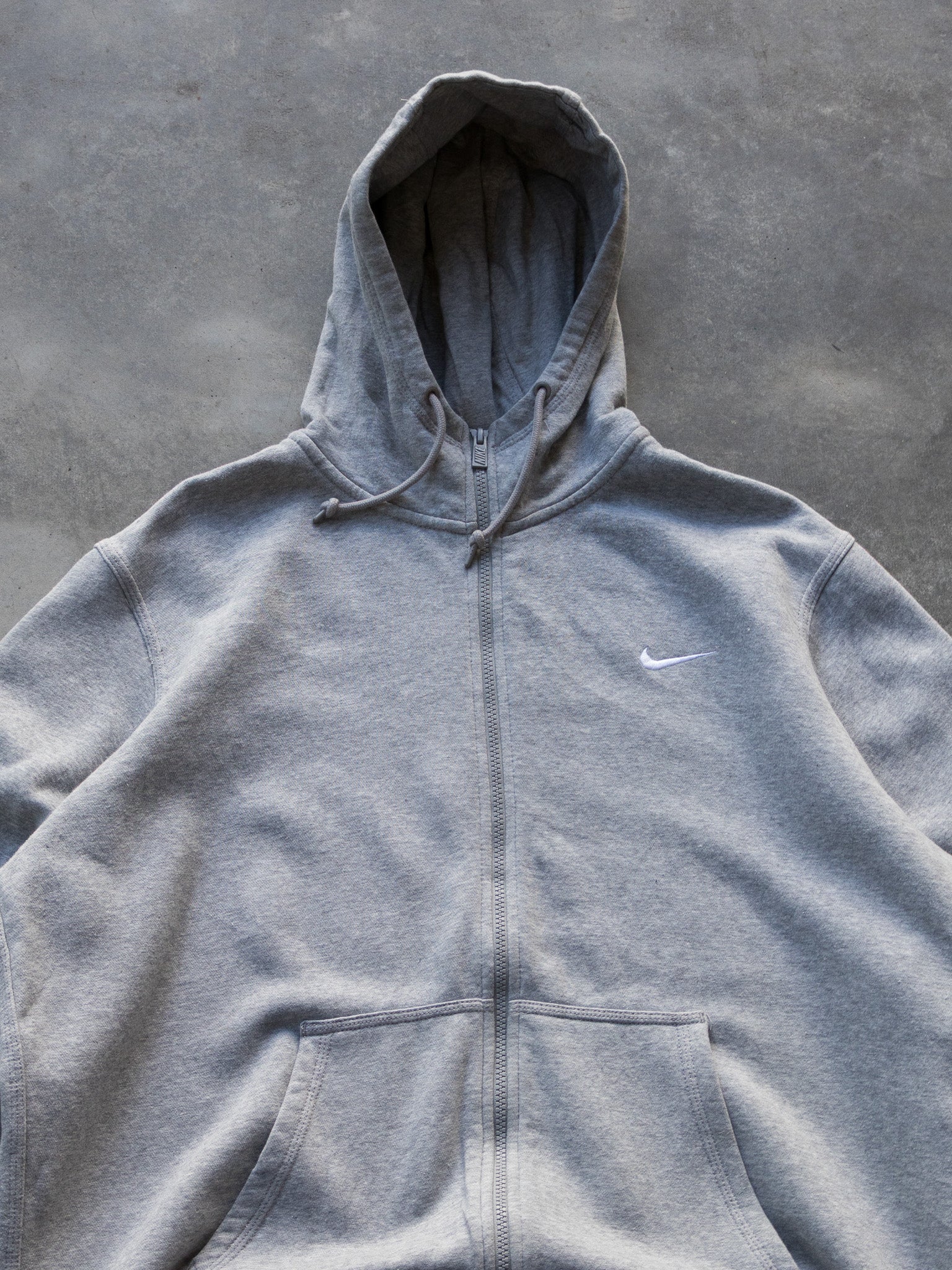Vintage Grey Nike Zip Hoodie (XL)