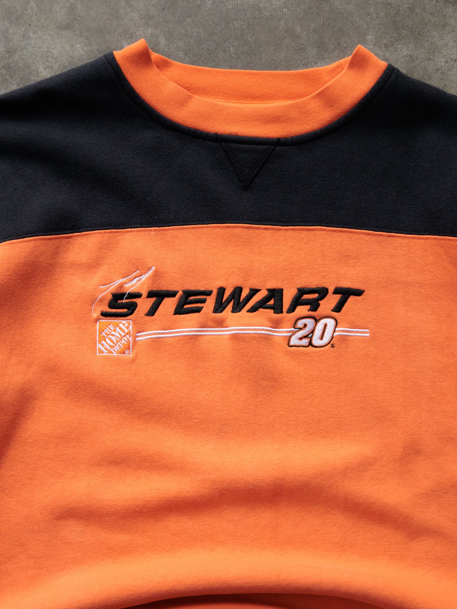 Vintage 00s Orange NASCAR Stewart Colourblock Sweatshirt (L)