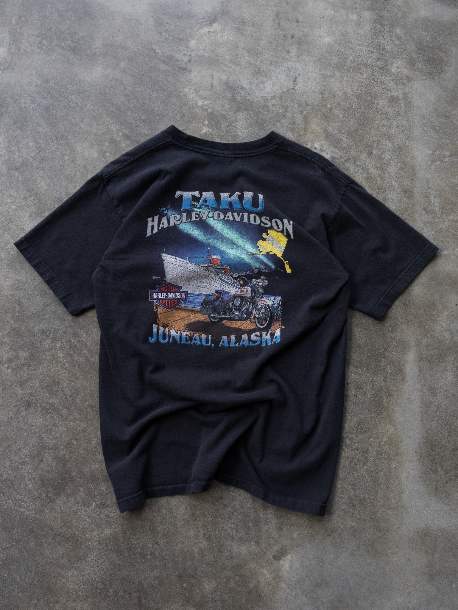 Vintage 1998 Black Harley-Davidson Juneau Alaska Tee (M)