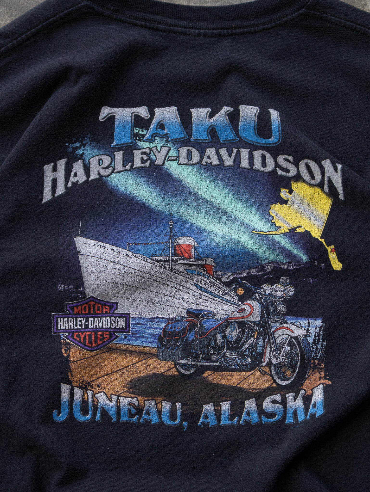 Vintage 1998 Black Harley-Davidson Juneau Alaska Tee (M)