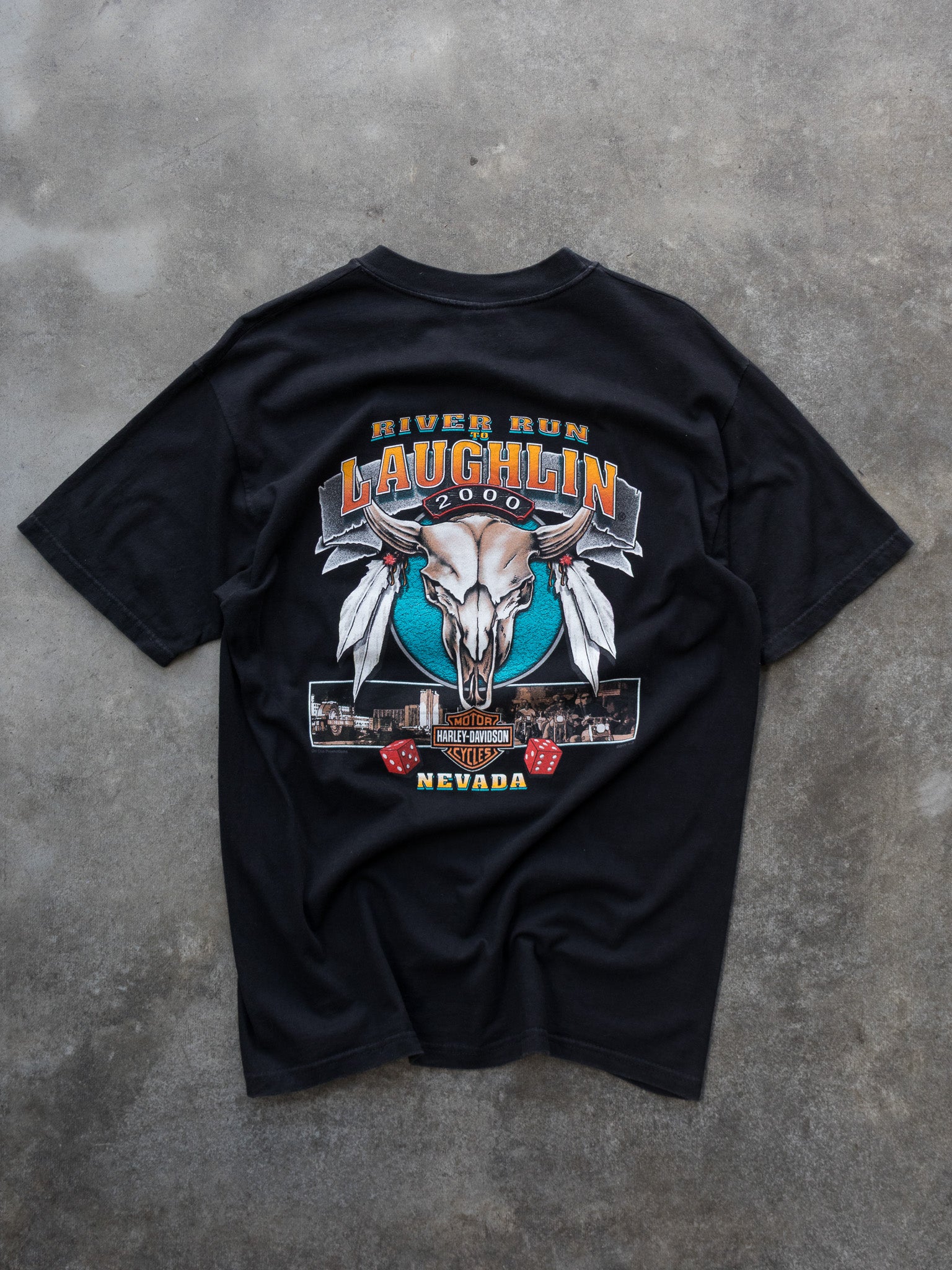 Vintage 2000 Harley-Davidson Laughlin River Run Nevada Tee (L)