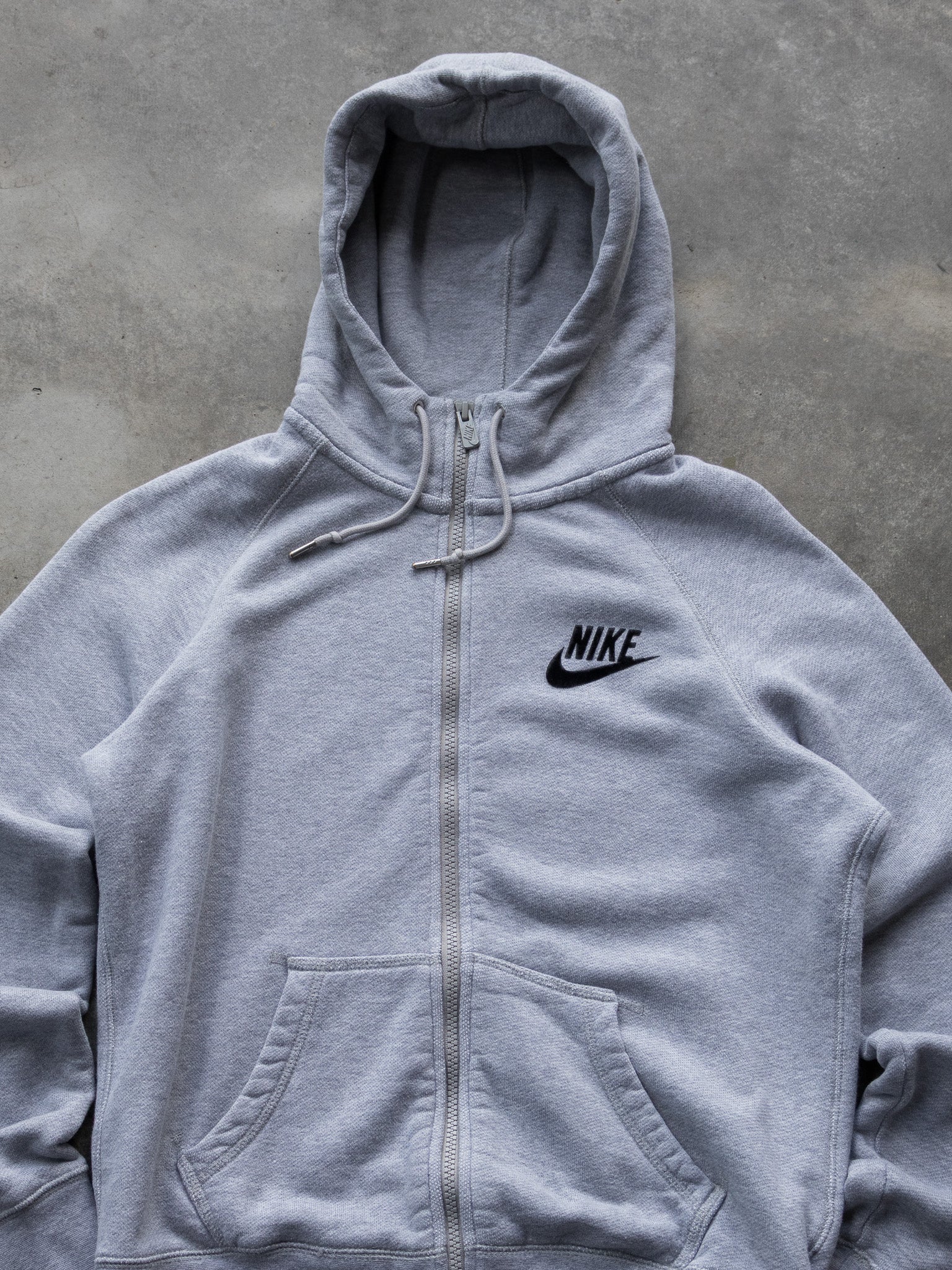 Vintage Grey Nike Sportswear Zip Hoodie (Women's L)