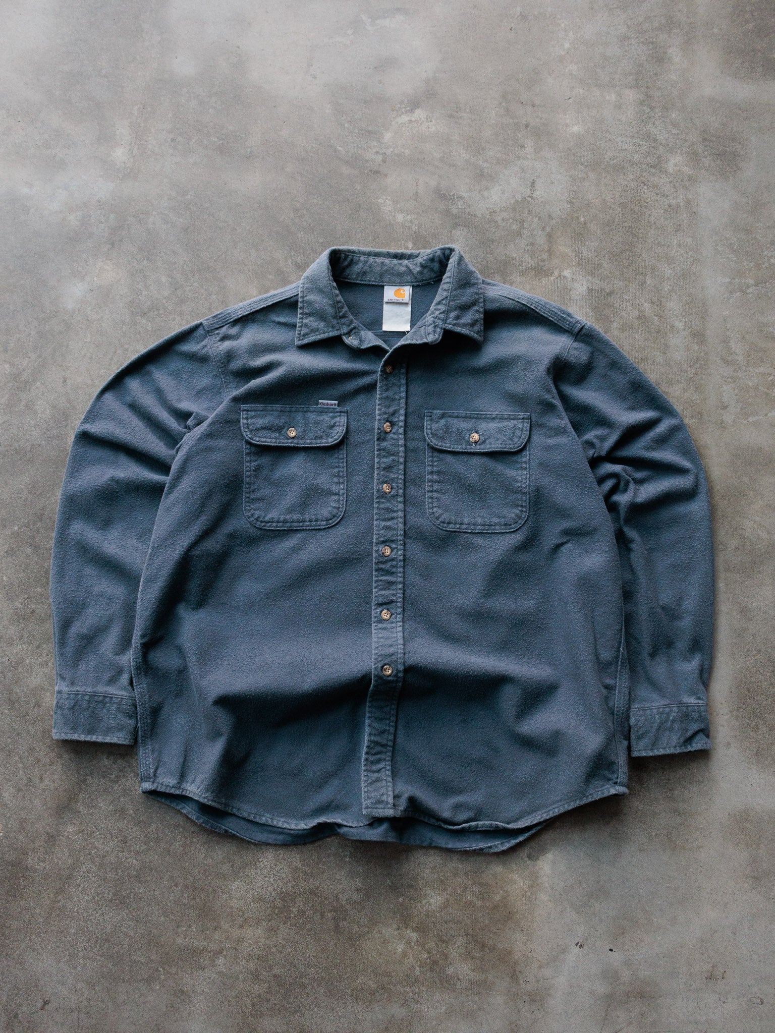 Vintage 00s Blue Carhartt Brushed Cotton Shirt (2XL)