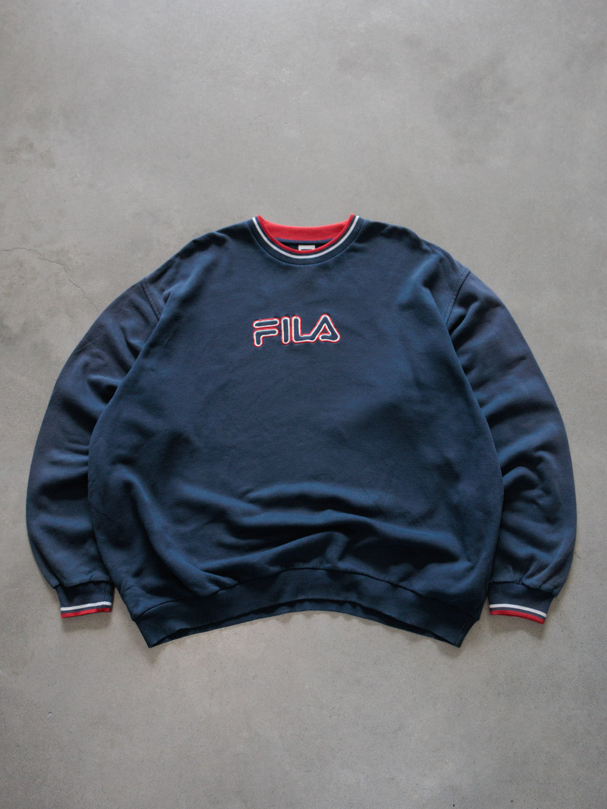 Vintage 90s Navy Fila Sweatshirt (2XL)