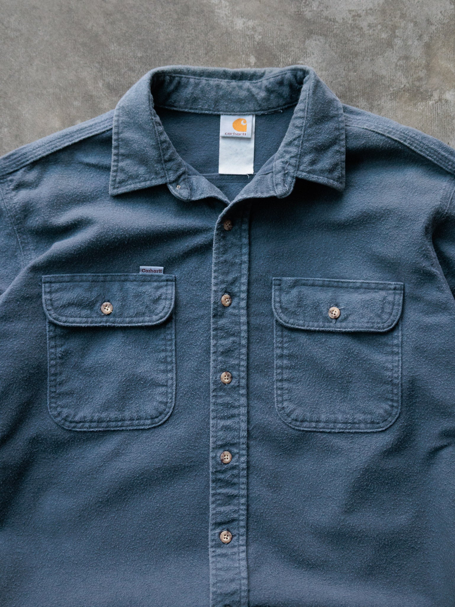 Vintage 00s Blue Carhartt Brushed Cotton Shirt (2XL)