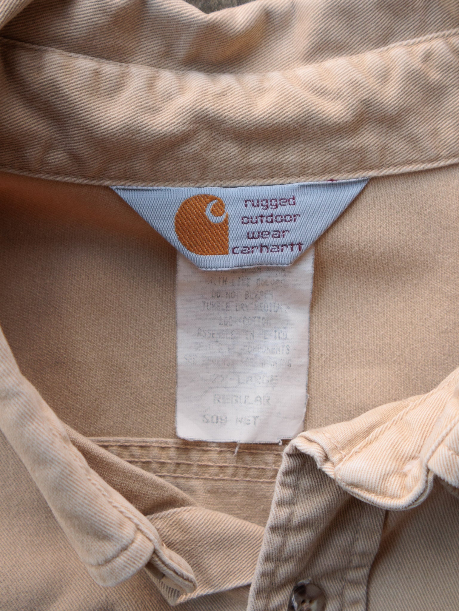 Vintage 90s Tan Carhartt Shirt (2XL)