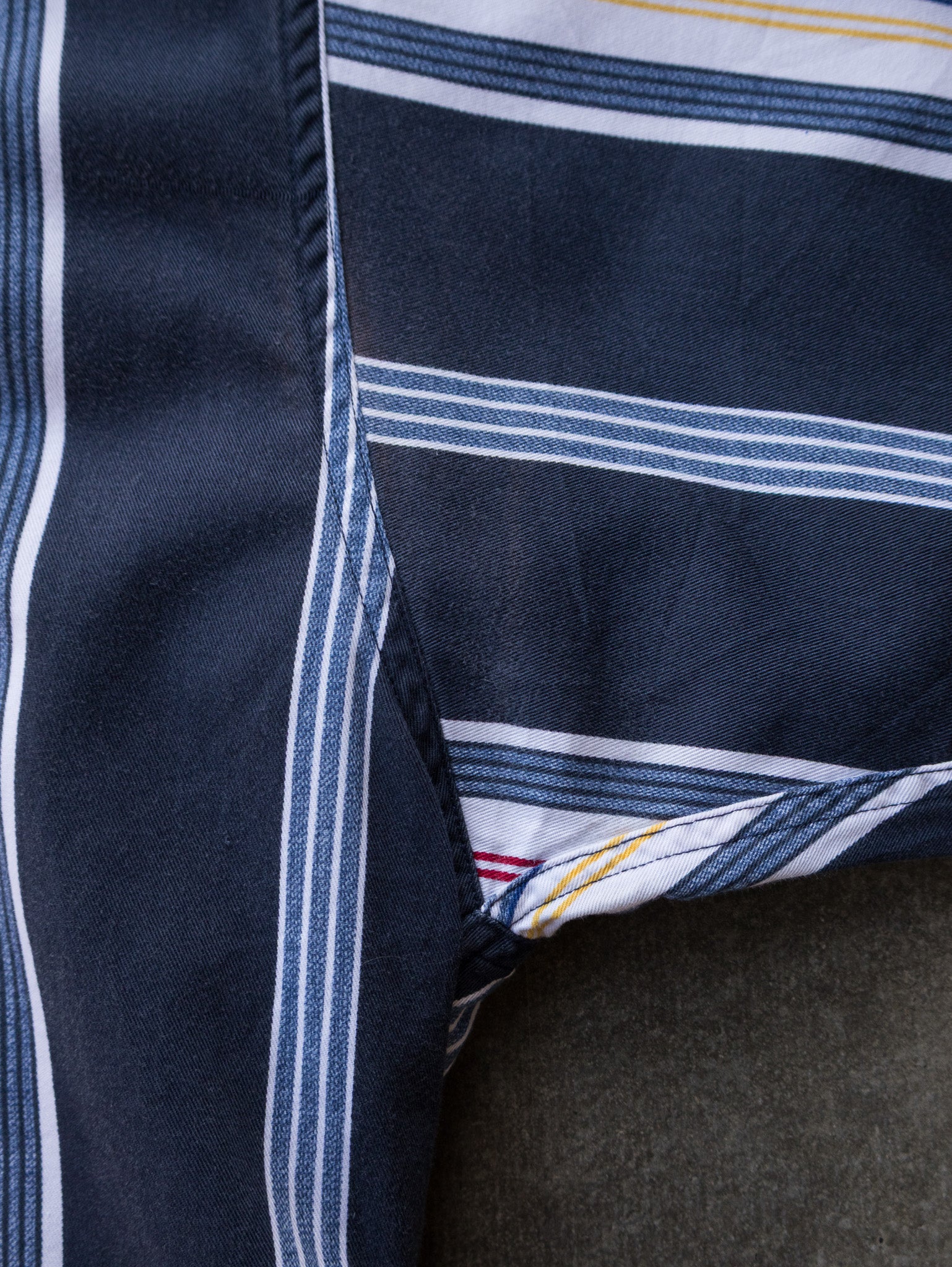 Vintage 90s Navy Chaps Ralph Lauren Multi Stripe Short Sleeve Shirt (L)