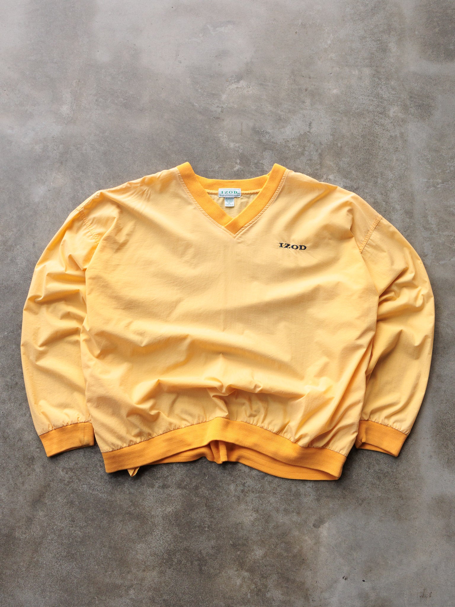 Vintage 90s Yellow IZOD Windbreaker Jacket (XL)