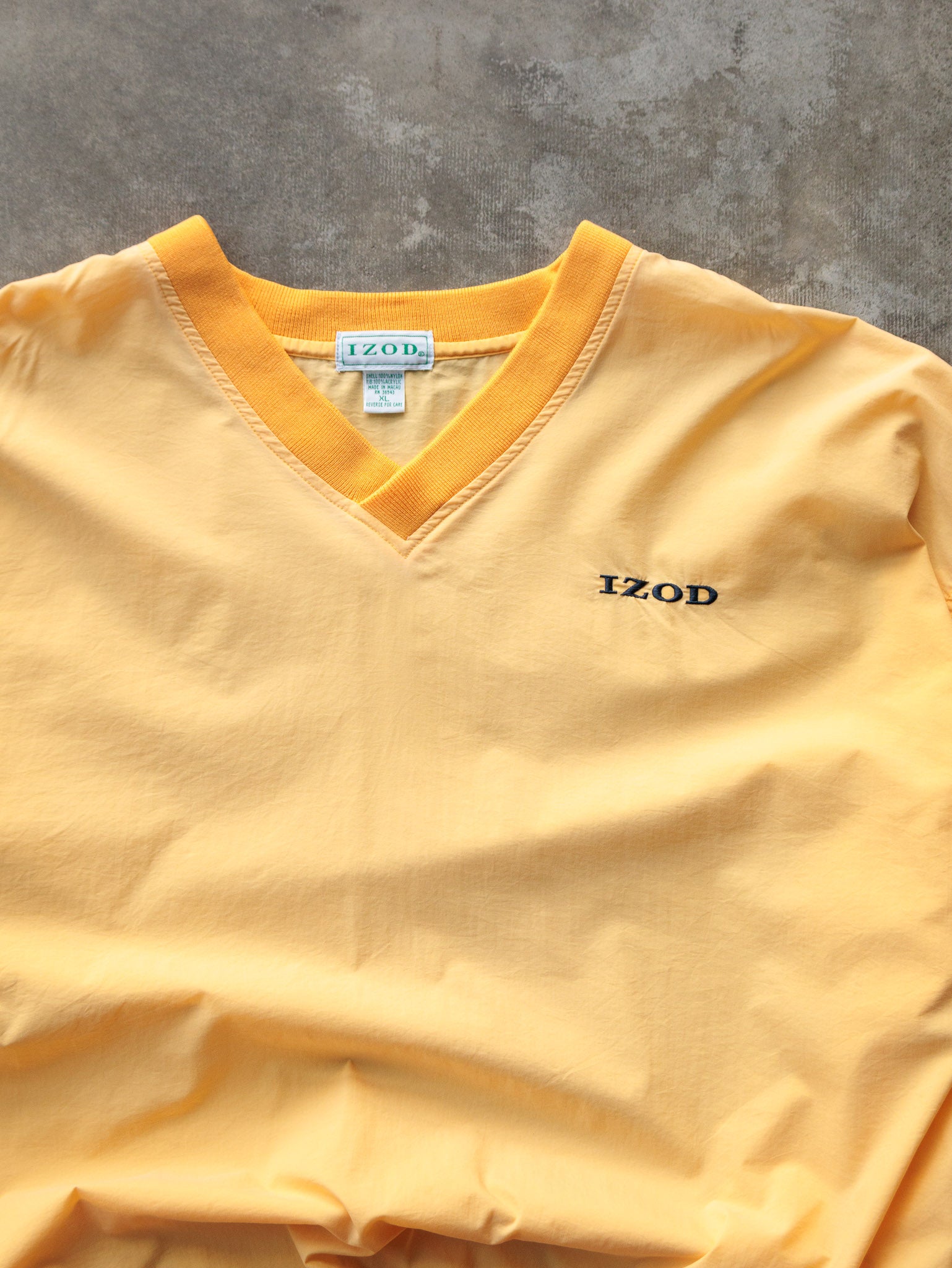 Vintage 90s Yellow IZOD Windbreaker Jacket (XL)