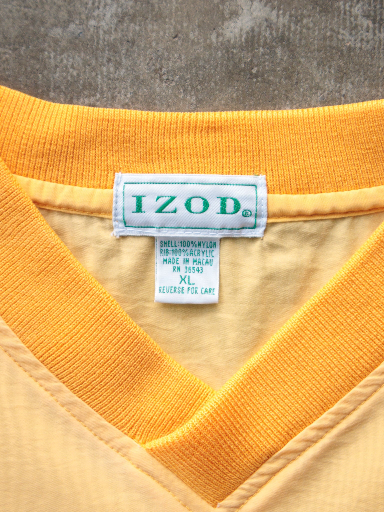 Vintage 90s Yellow IZOD Windbreaker Jacket (XL)
