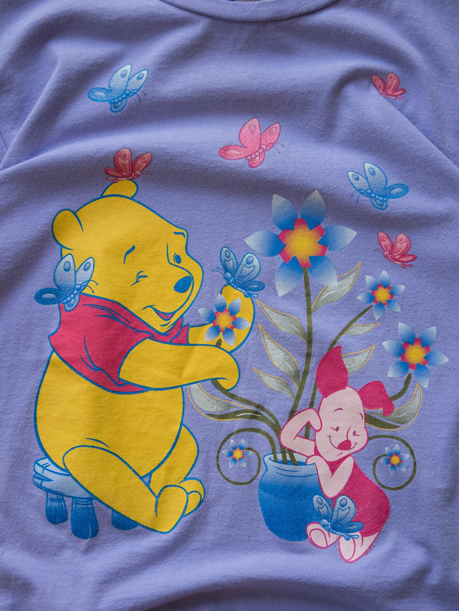 Vintage 00s Purple Disney Pooh & Piglet Tee (S)