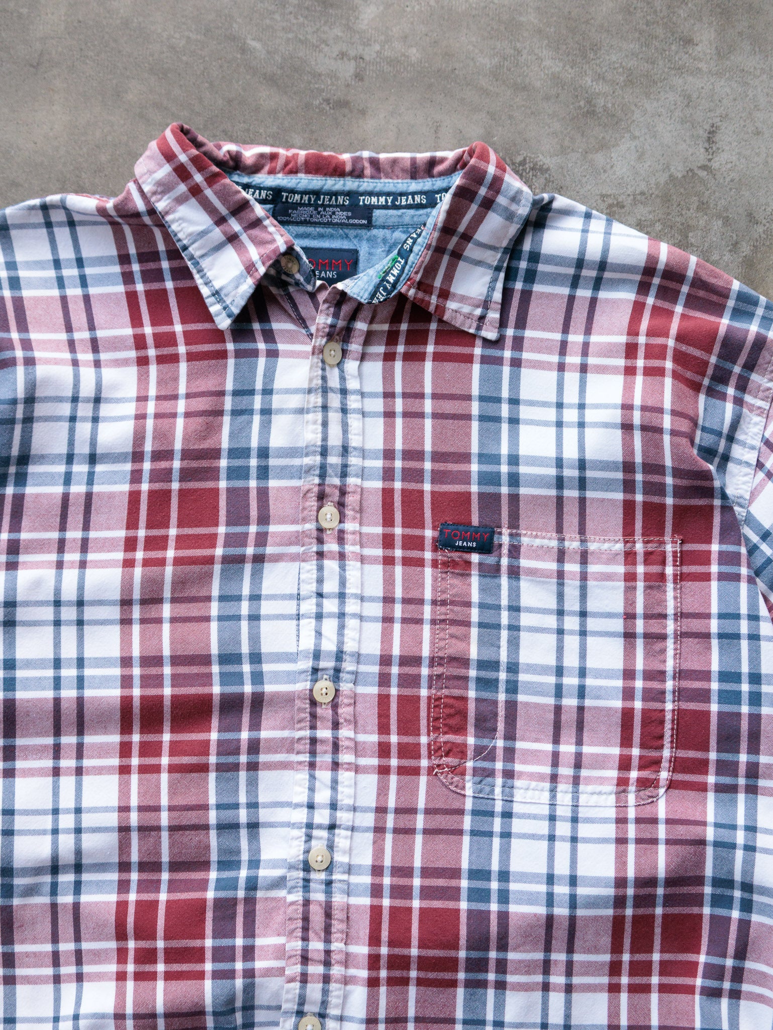 Vintage 90s Tommy Jeans Plaid Flannel Shirt (L)