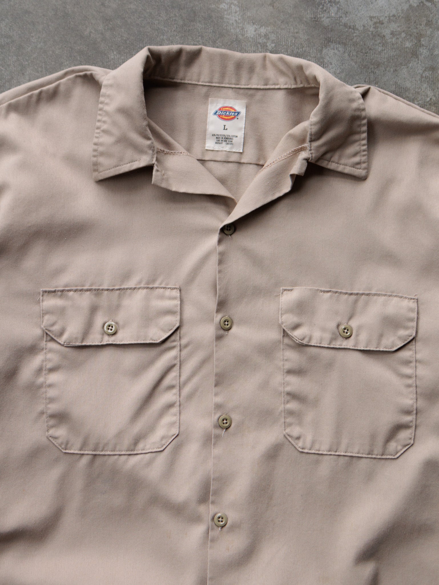 Vintage 00s Beige Dickies Work Shirt (L)