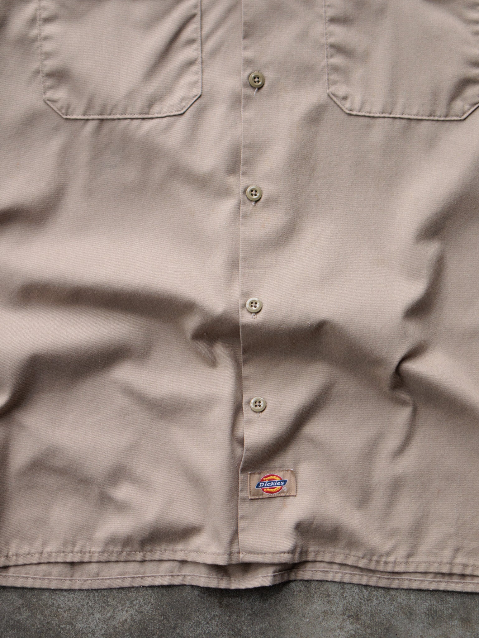 Vintage 00s Beige Dickies Work Shirt (L)