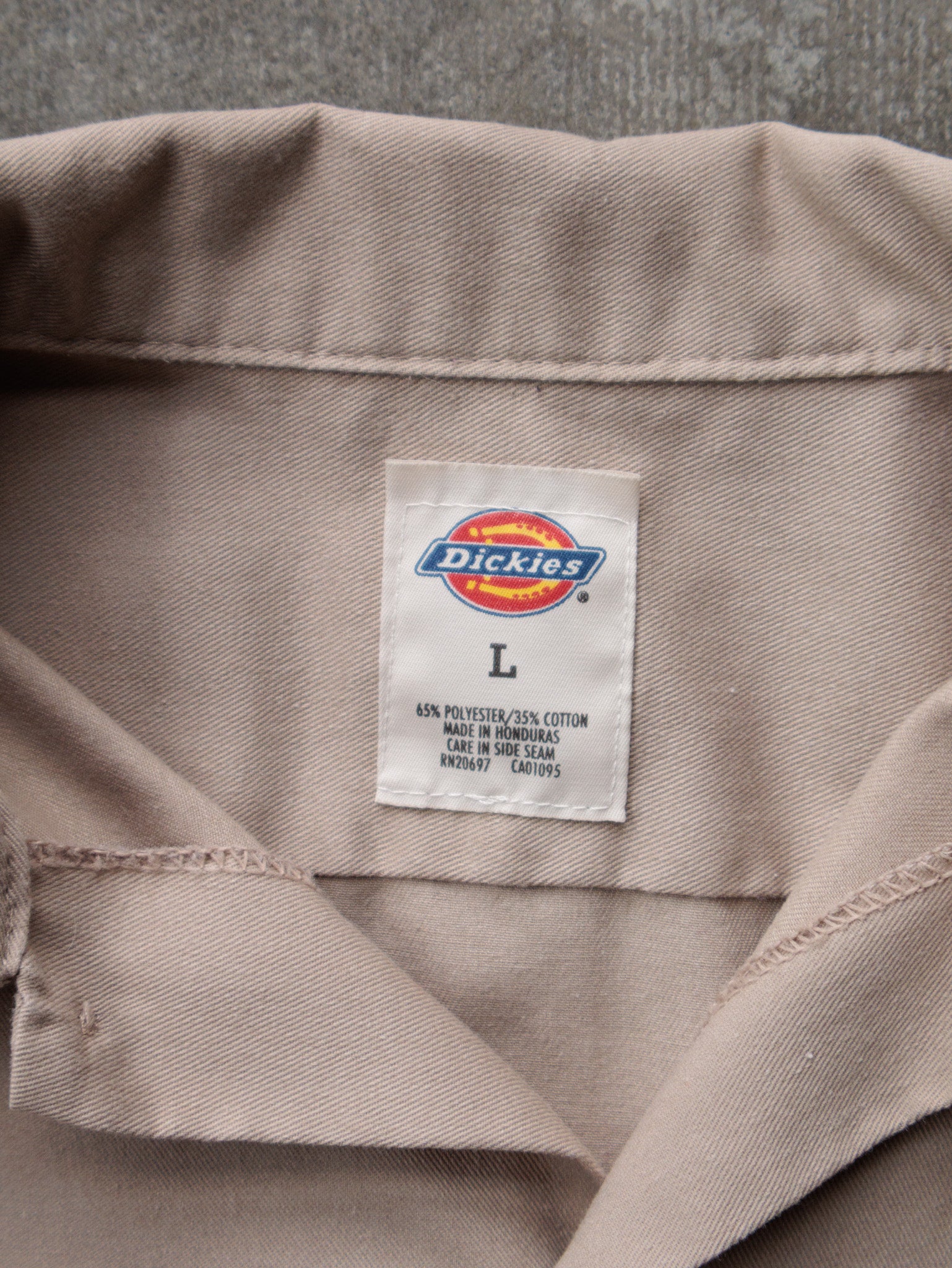 Vintage 00s Beige Dickies Work Shirt (L)