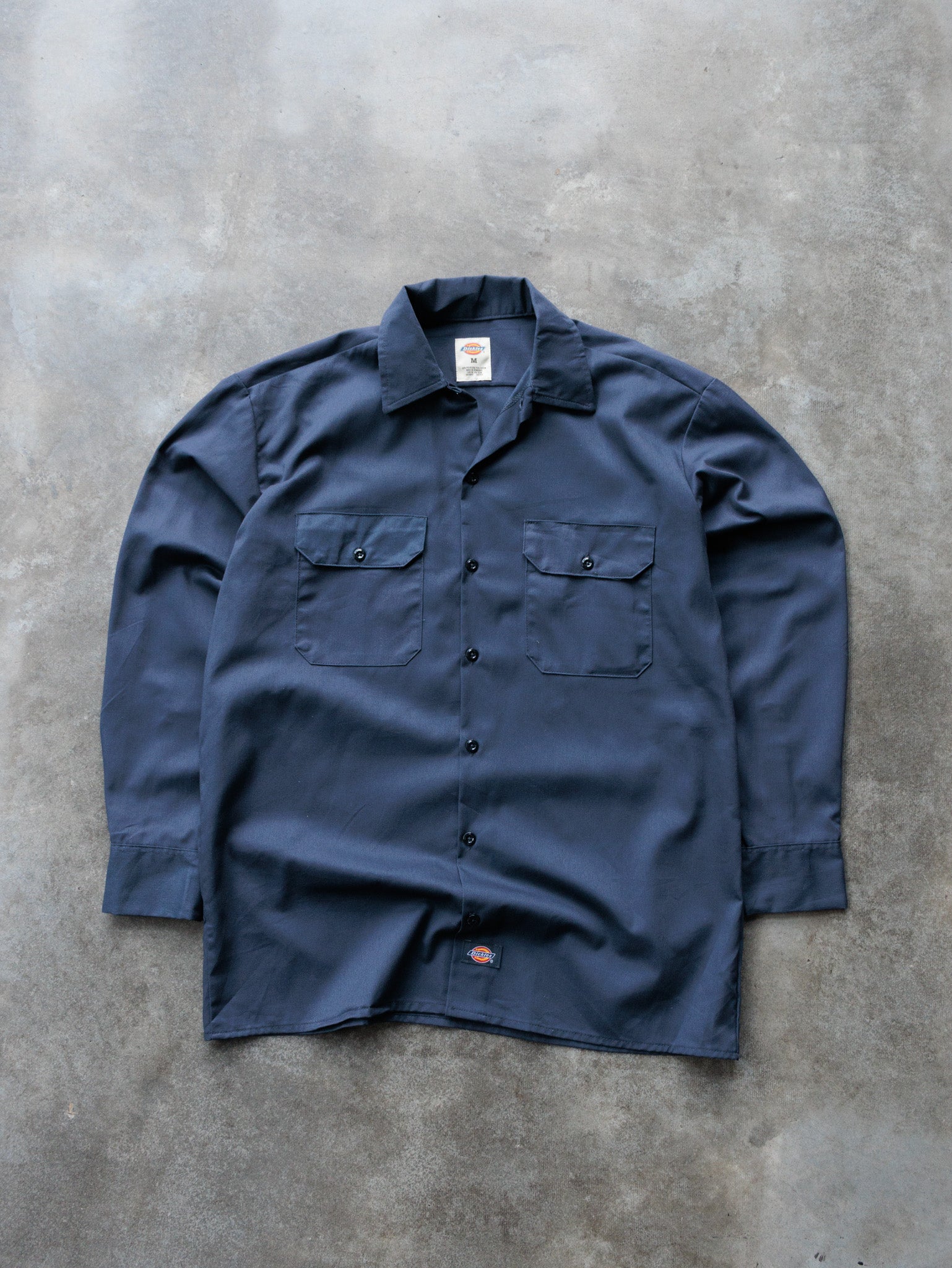 Vintage 00s Navy Dickies Work Shirt (M)