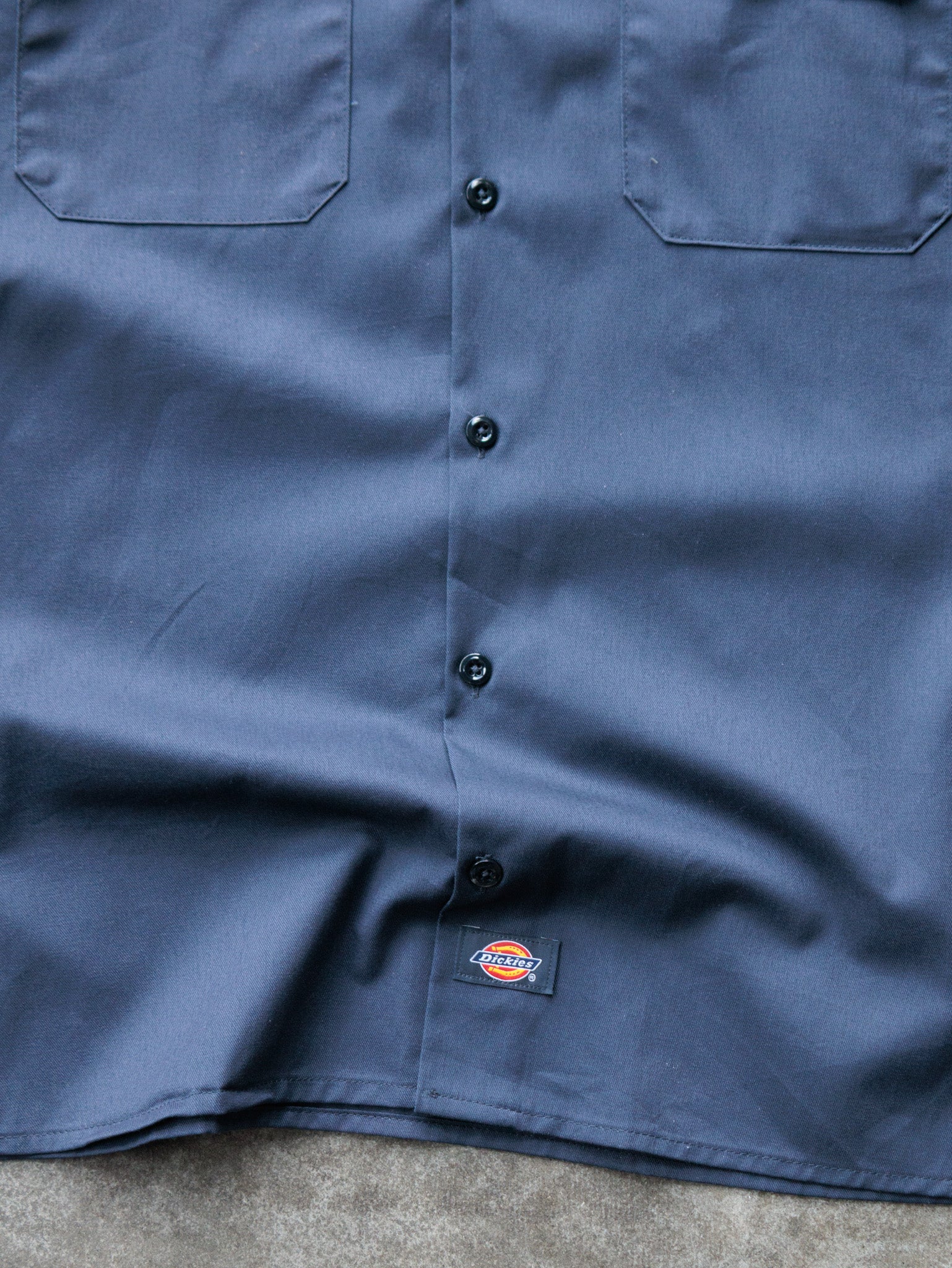 Vintage 00s Navy Dickies Work Shirt (M)