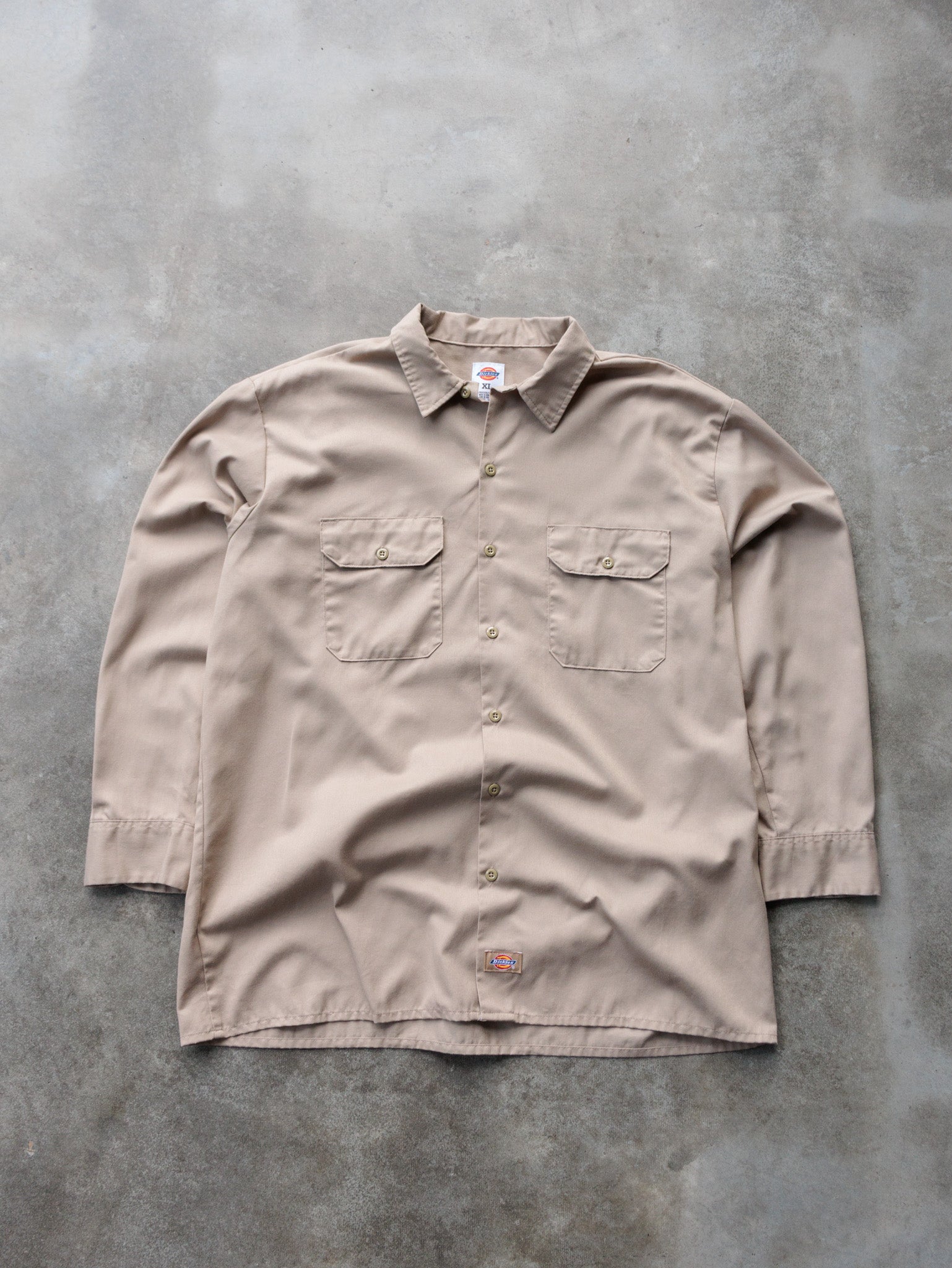 Vintage 00s Beige Dickies Work Shirt (XL)
