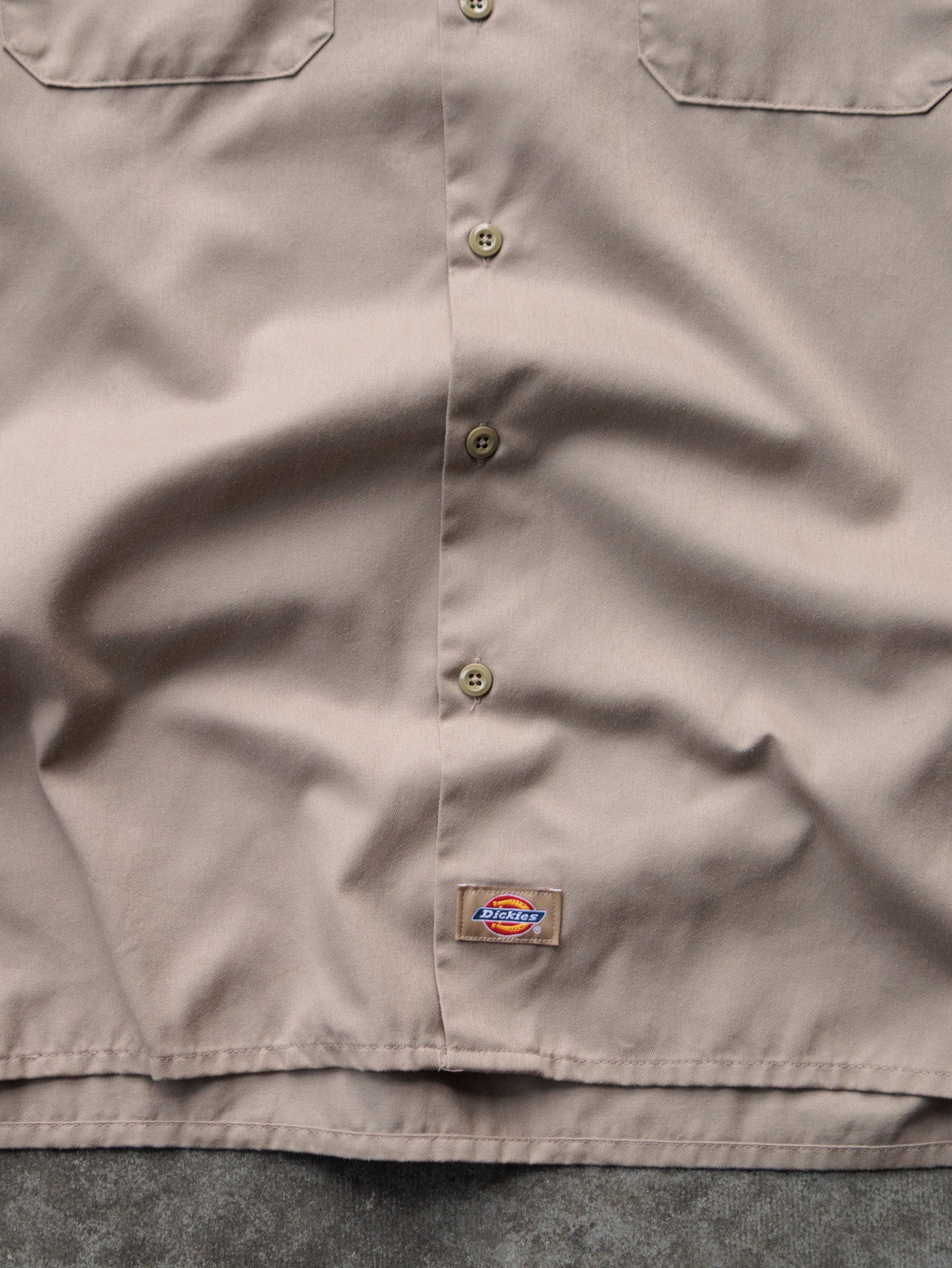Vintage 00s Beige Dickies Work Shirt (XL)