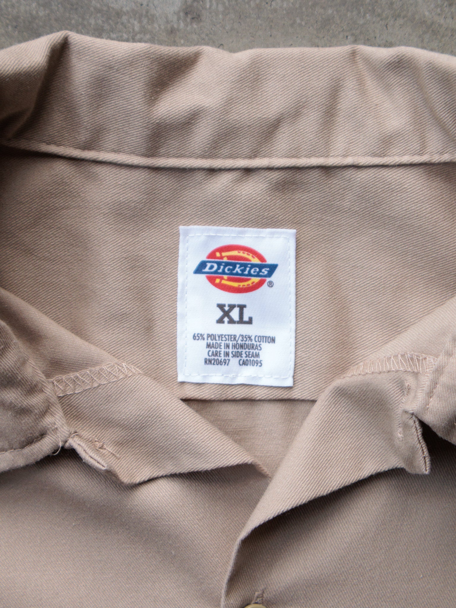 Vintage 00s Beige Dickies Work Shirt (XL)