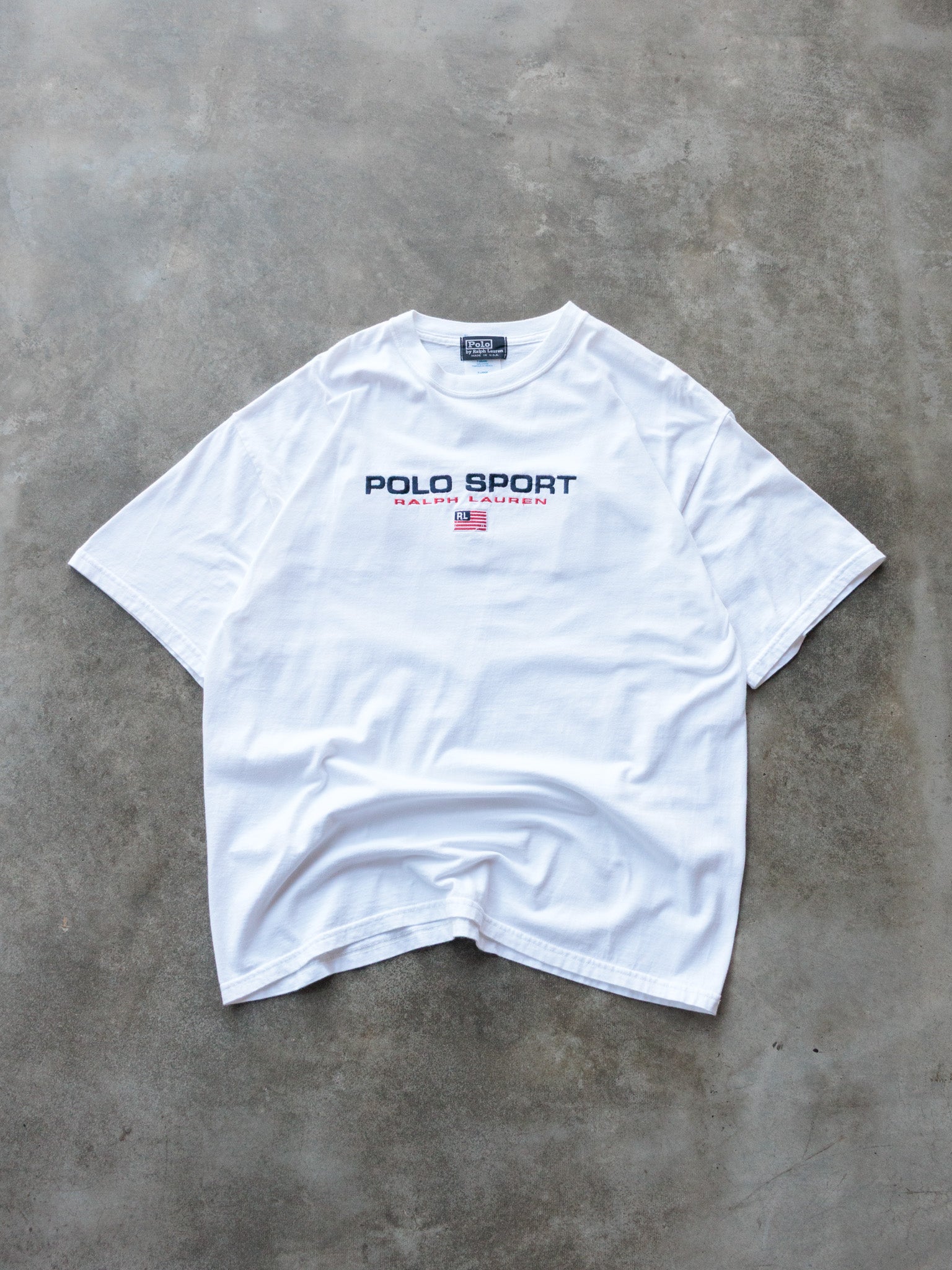Vintage 90s White Polo Sport Ralph Lauren Tee (XL)