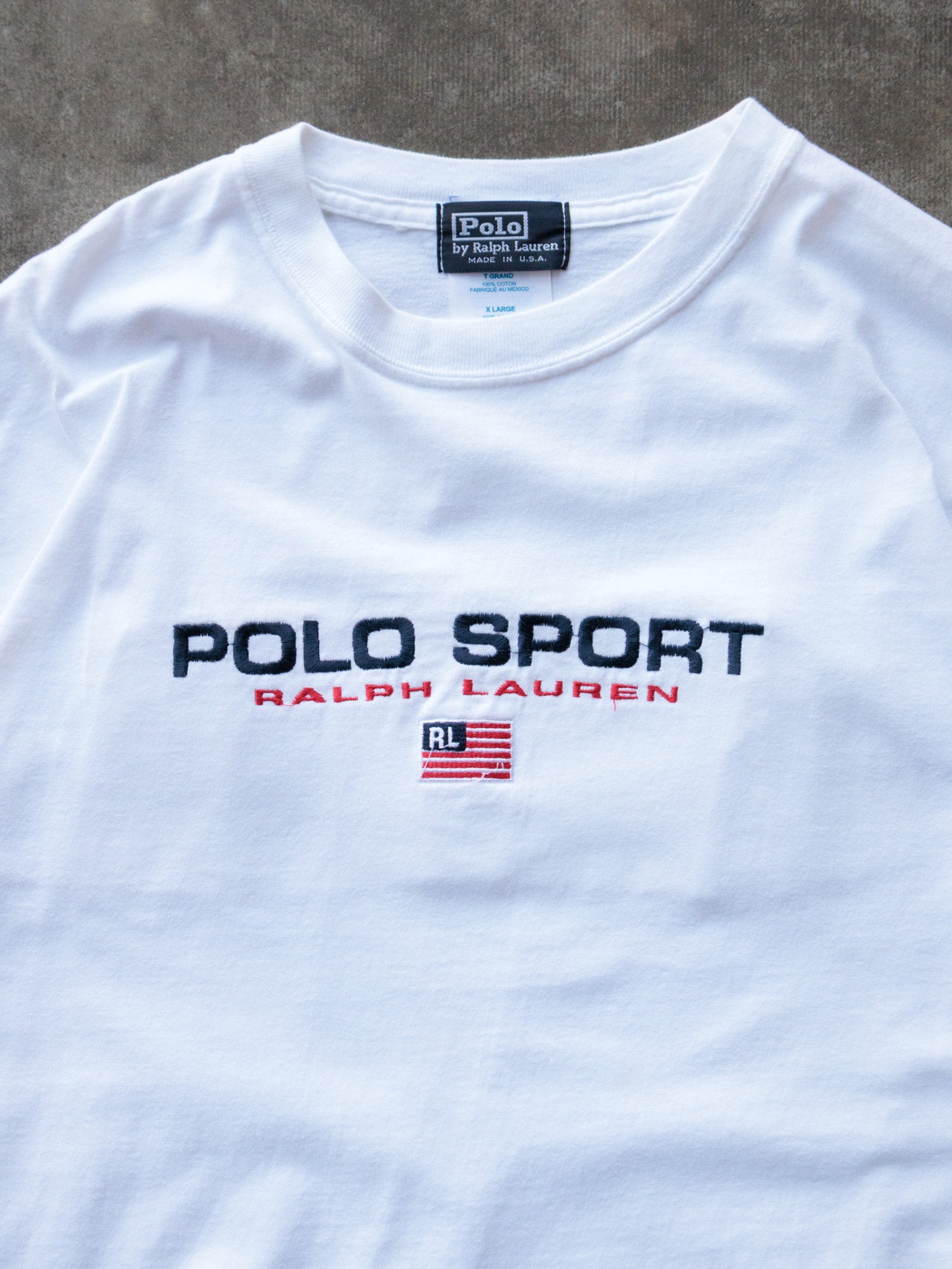 Vintage 90s White Polo Sport Ralph Lauren Tee (XL)