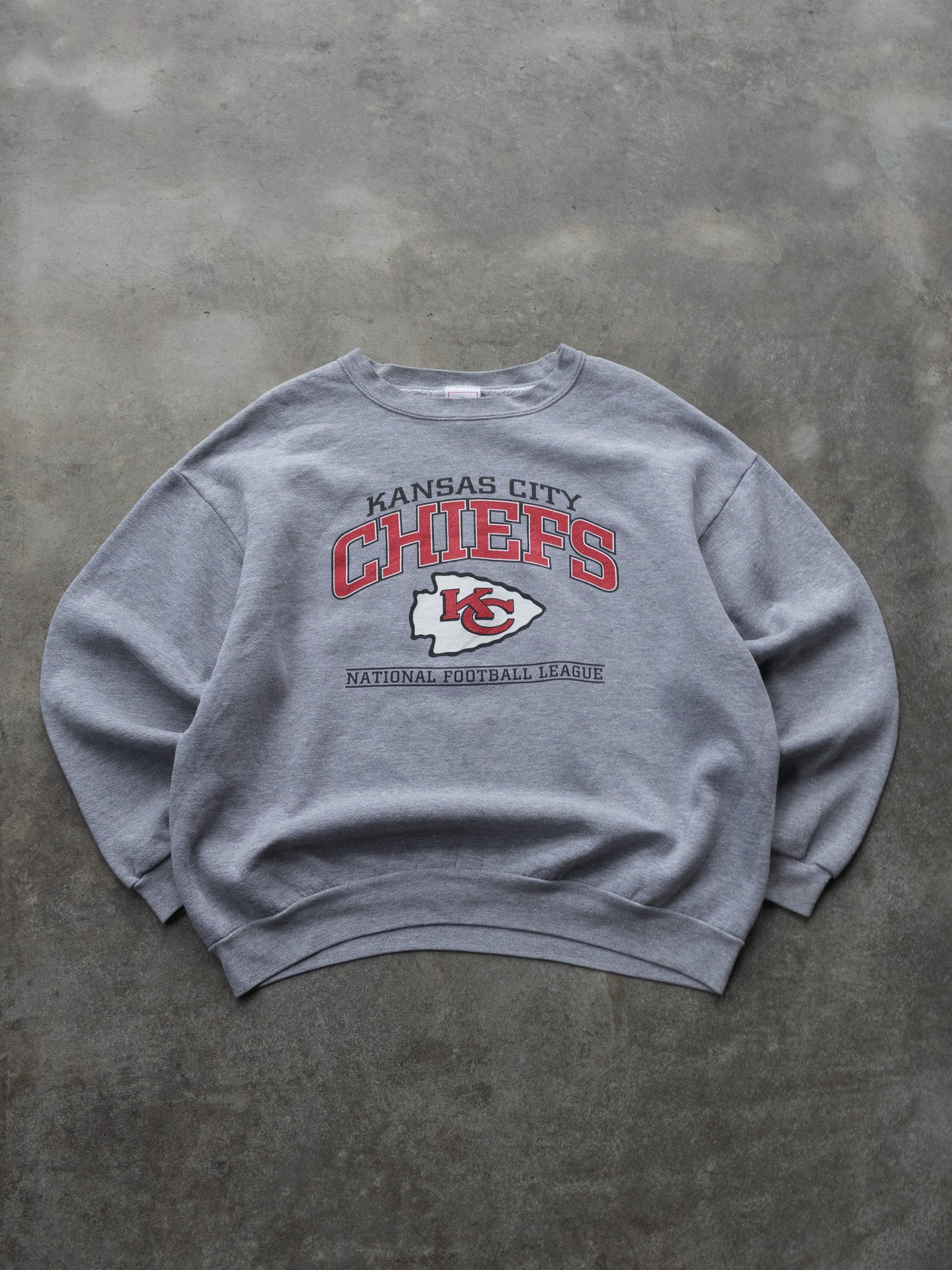 Vintage Grey Kansas City Chiefs Sweatshirt (XL)